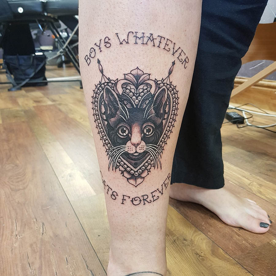 Traditional Cat Tattoo - AJ Constable