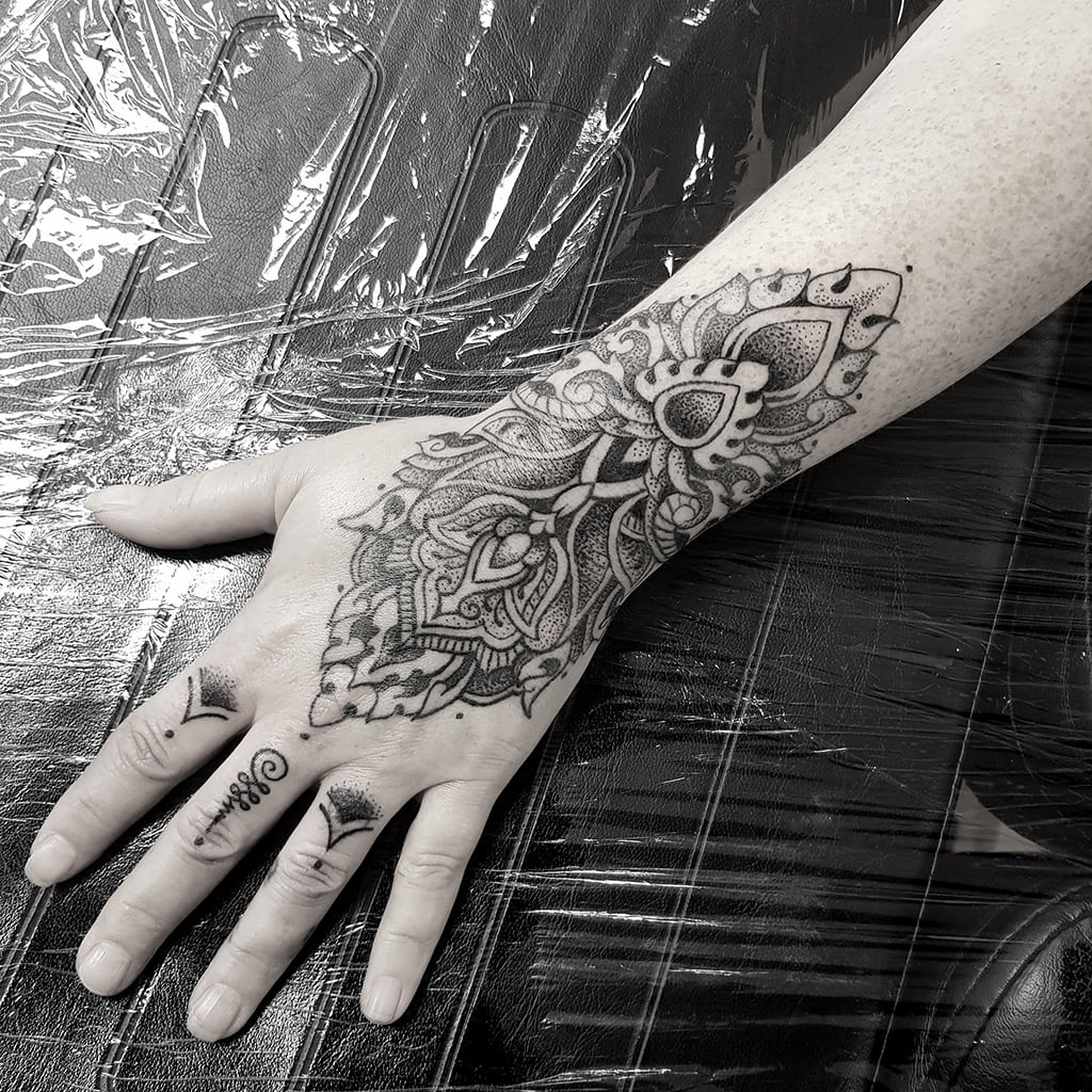 Ornamental Hand Tattoo - AJ Constable