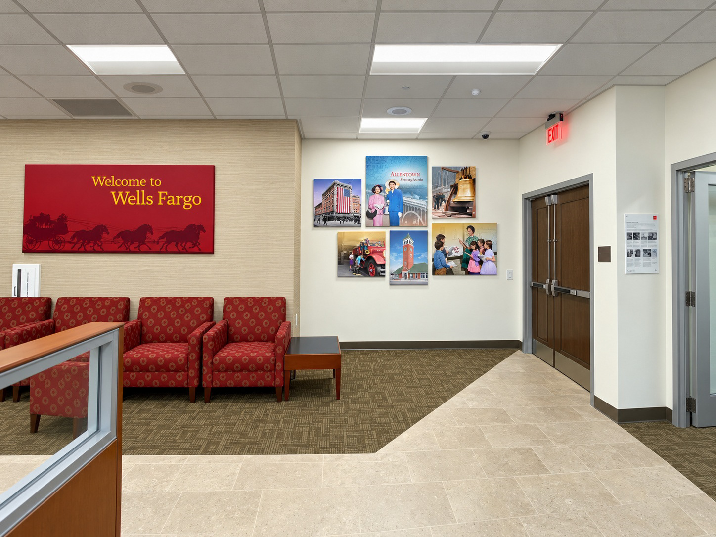 Allentown mural in the branch lobby