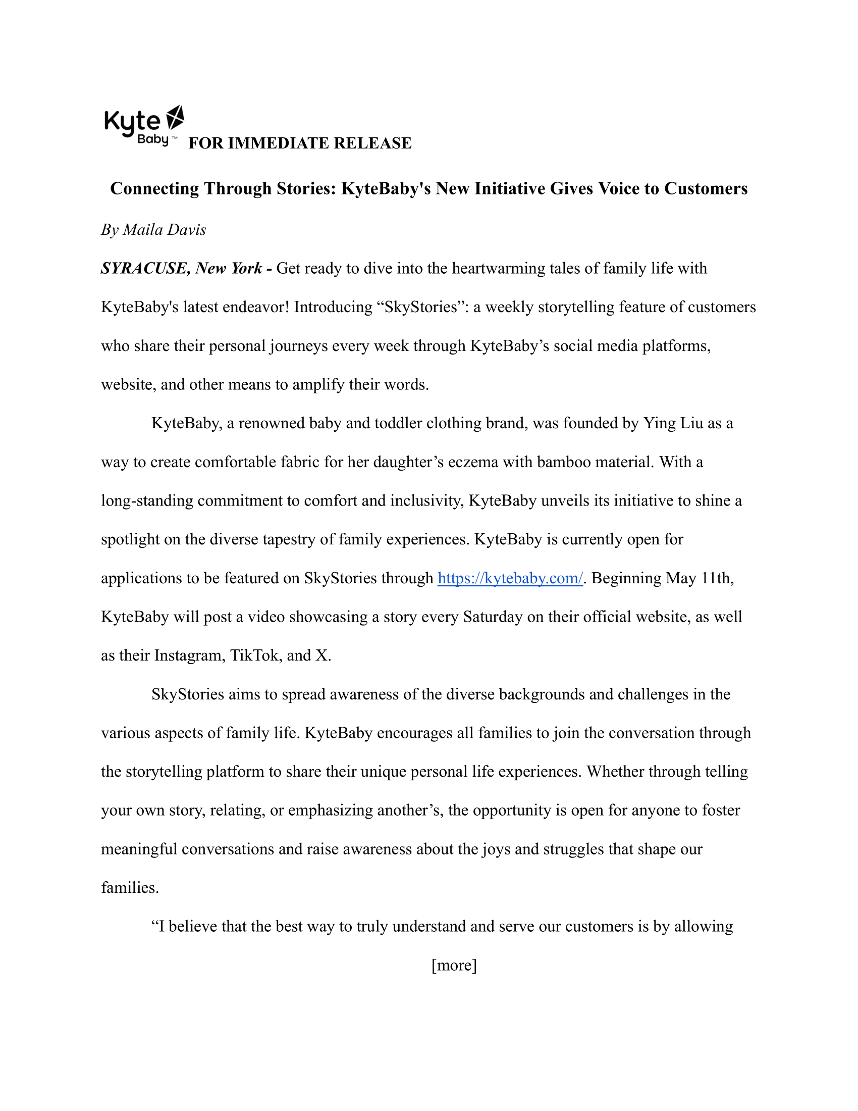 Press Release Sample