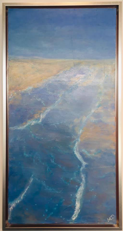 Longitudes and Latitudes Oil on  Canvas  Italian Pigments 32X18 inches  framed Available in Washington, DC  watergategalleryframedesign.com