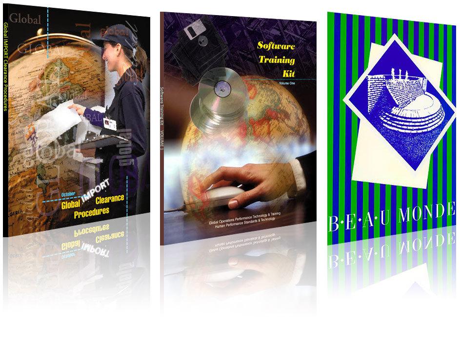 Corporate manuals and architectural sales brochure created with original and stock artwork. Photoshop and Illustrator