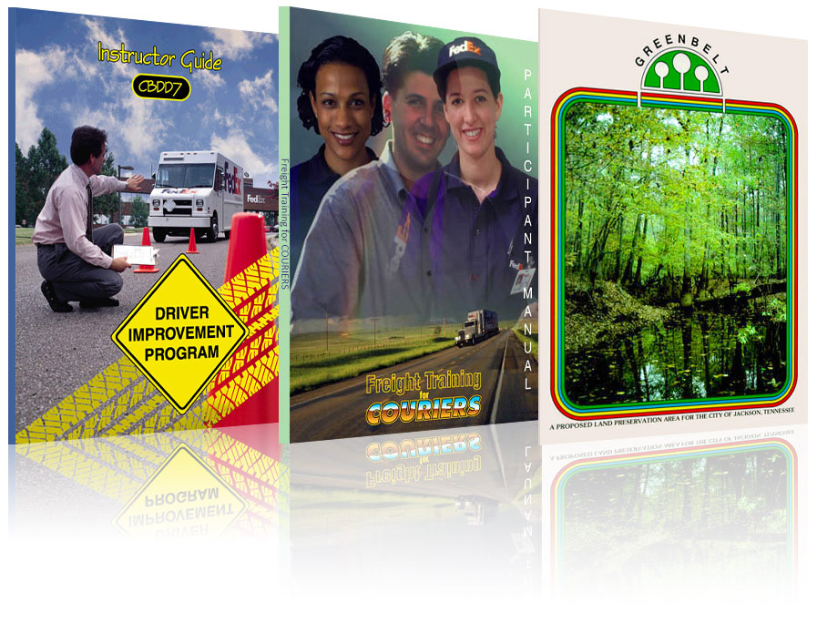 Corporate manuals and sales brochure for City of Jackson, TN created with original and stock artwork. Photoshop and Illustrator
