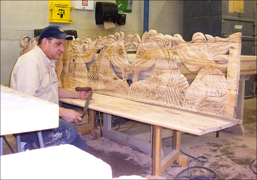 Draw knife rounding over seat front