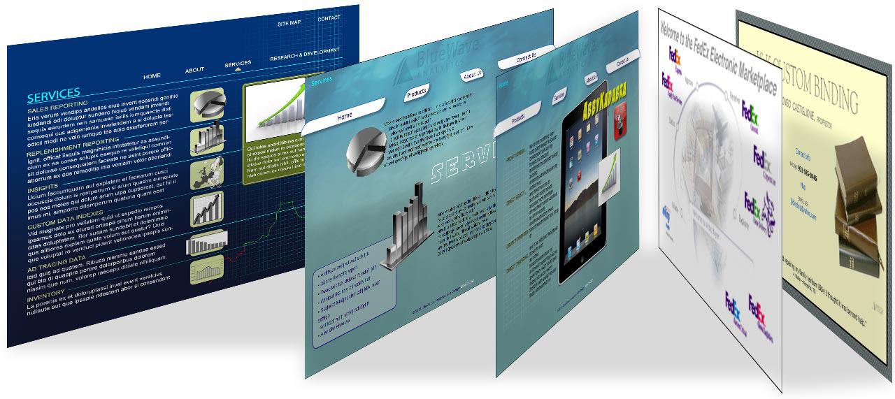 Corporate websites and web pages created in Photoshop, Illustrator, Dreamweaver, Storyline and MUSE