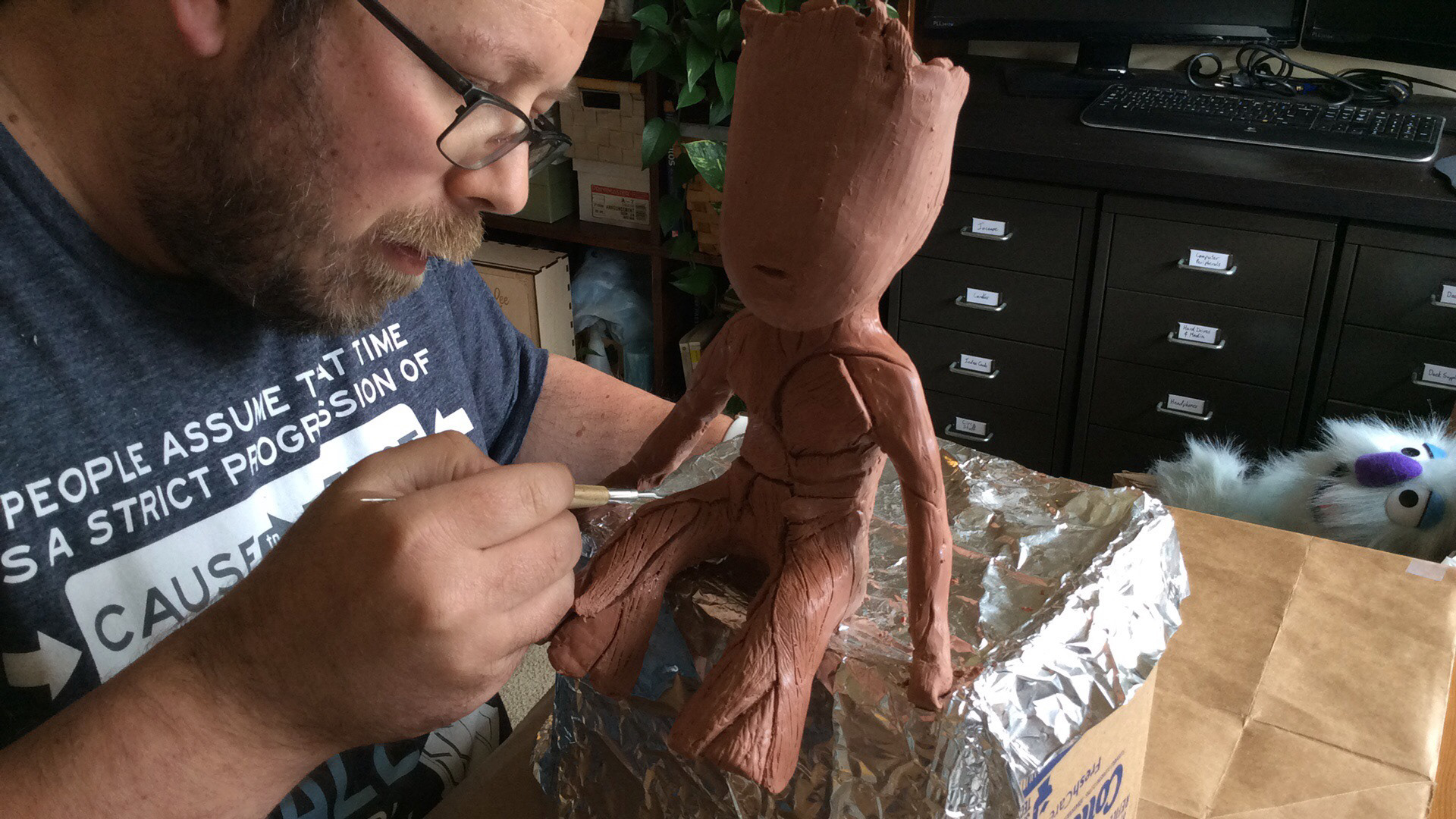 Sculpting Baby Groot