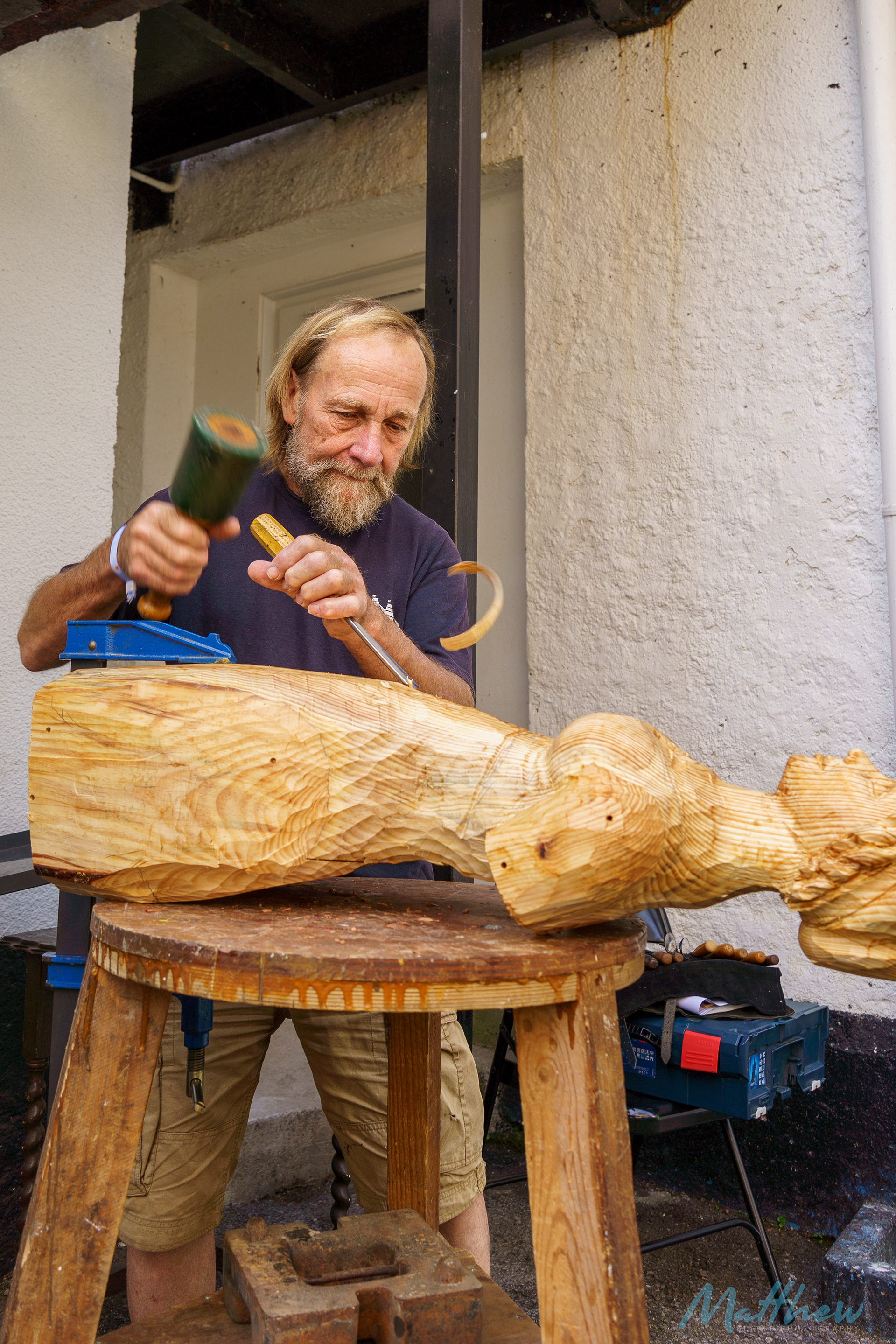 Figurehead carving at the Teign Maritime & Shanty Festival