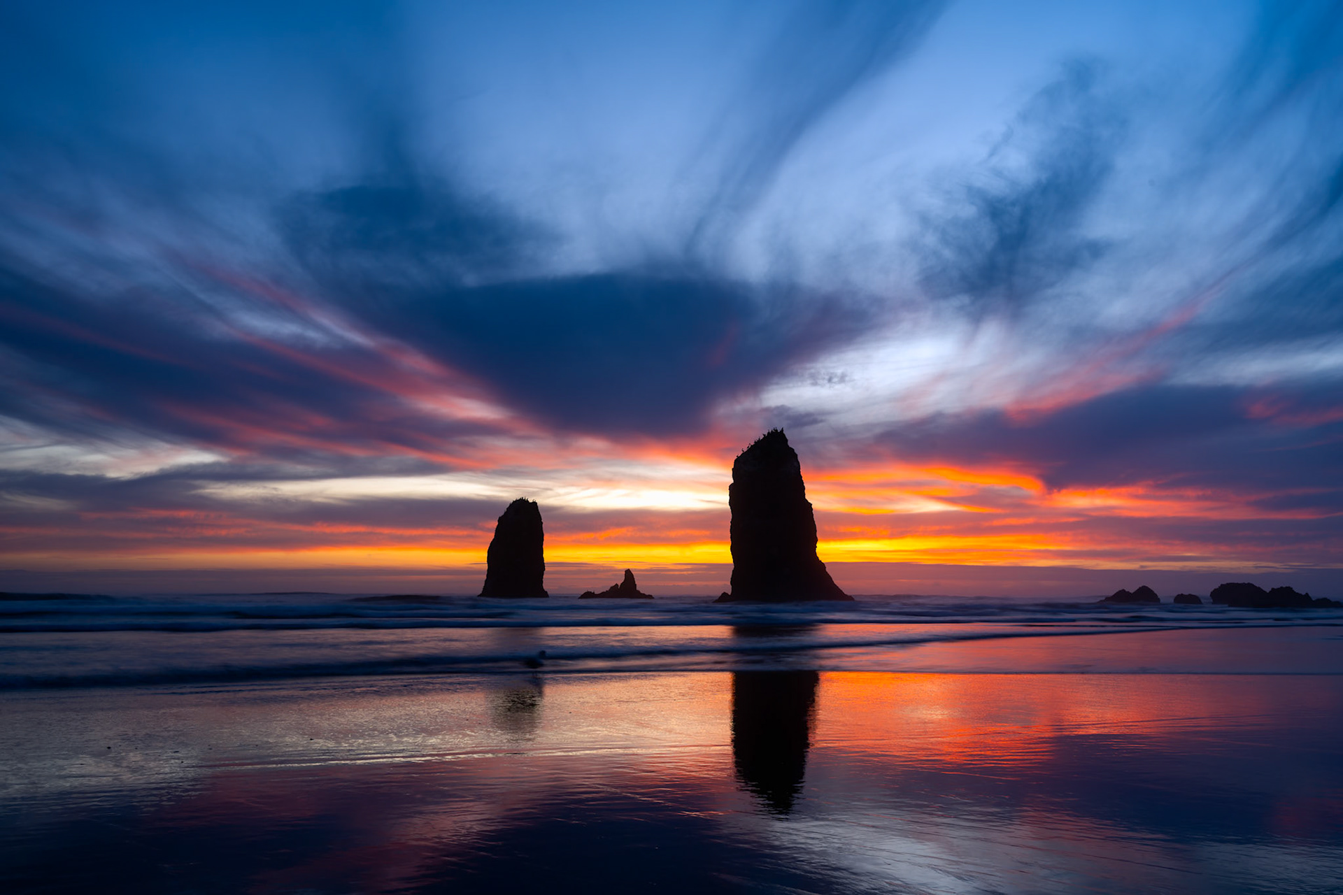 Sunset the Needles Canon Beach