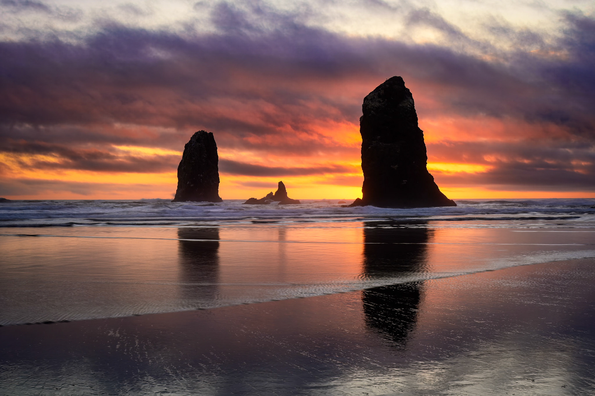 Sunset Needles Cannon Beach