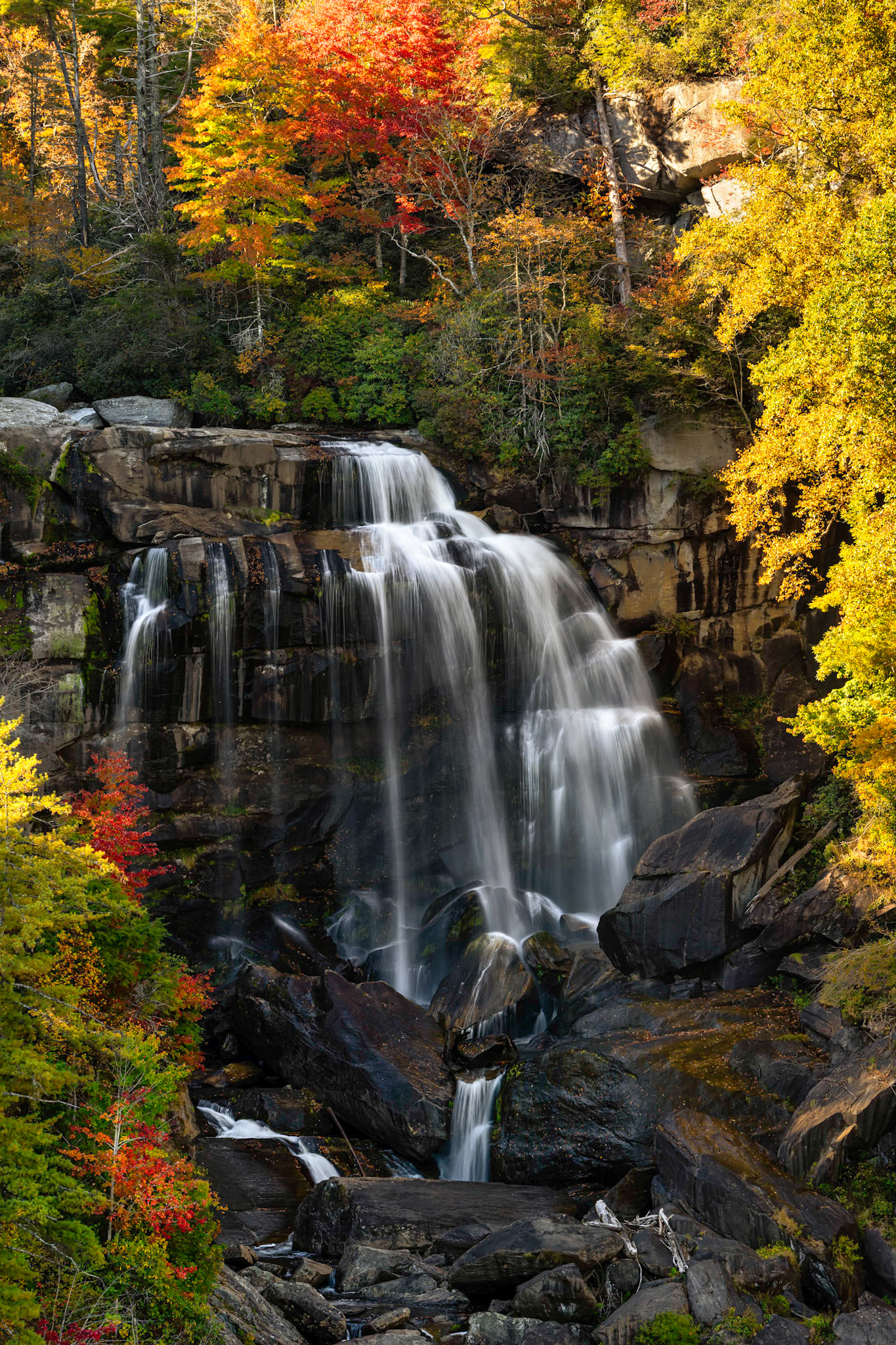 Fall olor surrounds Whitewater Falls
