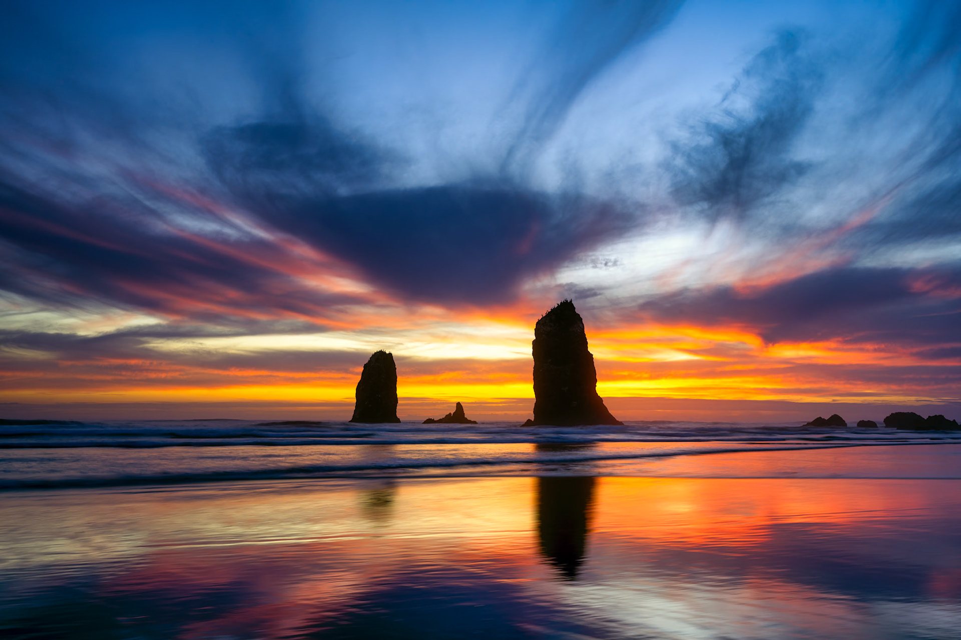 Sunset The Needles Cannon Beach