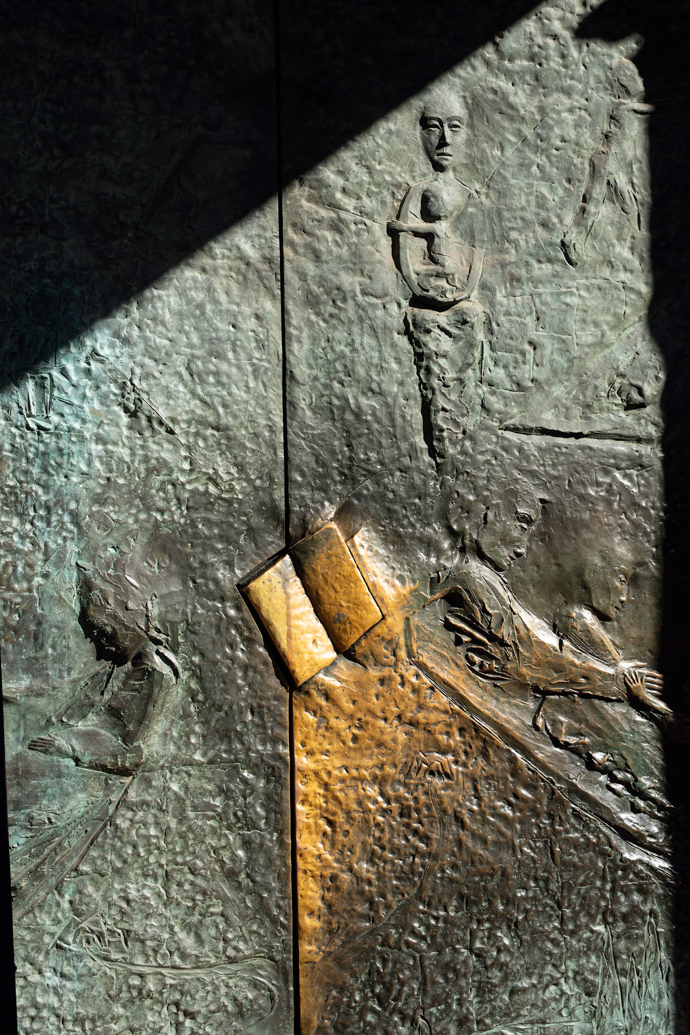 Church Door glowing with morning light