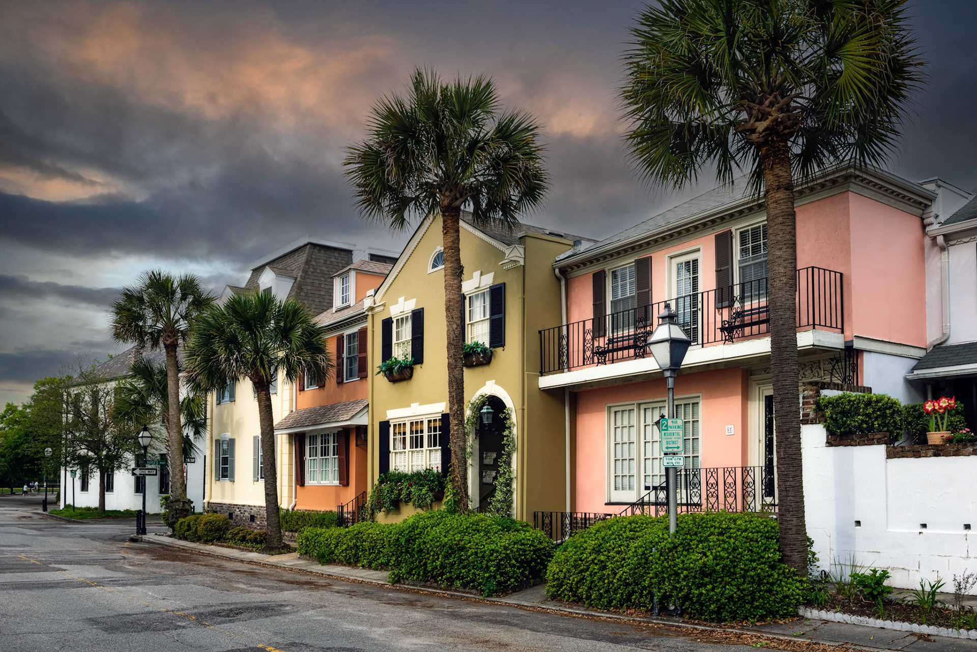 Colorful Row Homes Historic Charleston