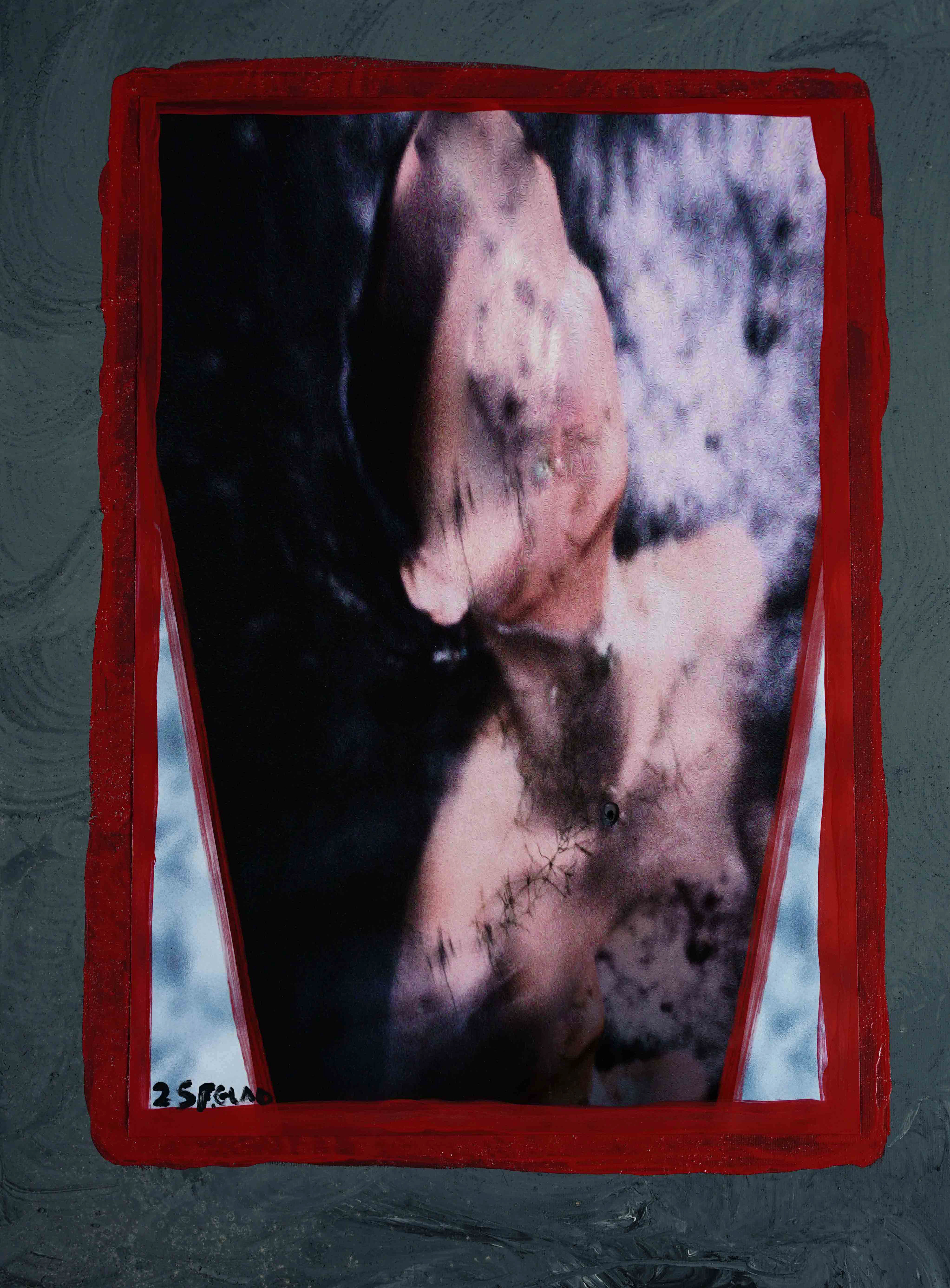 Mixed media painting “Tide” by Fiann Redd, 2025