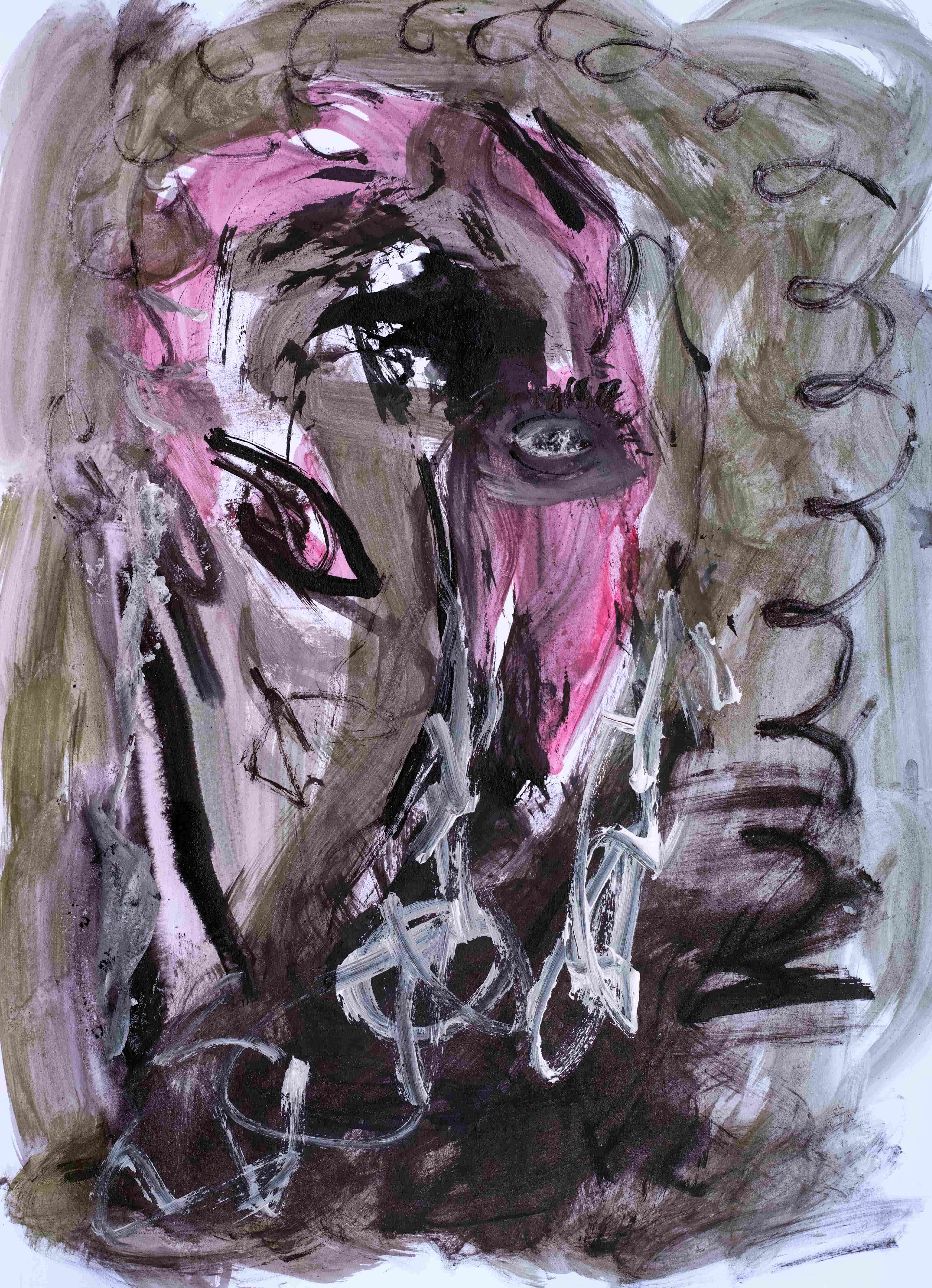 Watercolor, gouache, and India ink painting “Untitled” by Fiann Redd, 2026