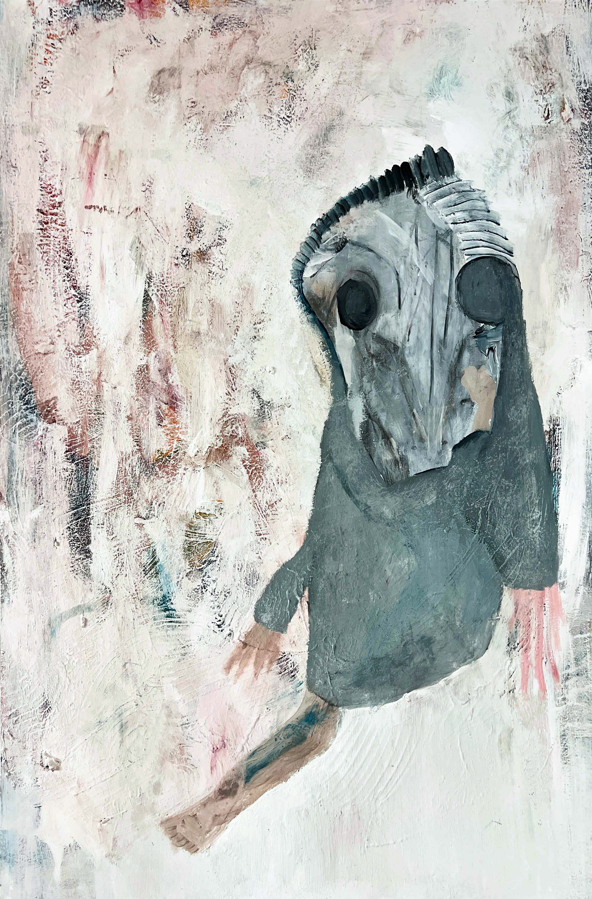 Mixed media on board “Clinical” by Fiann Redd, 2025