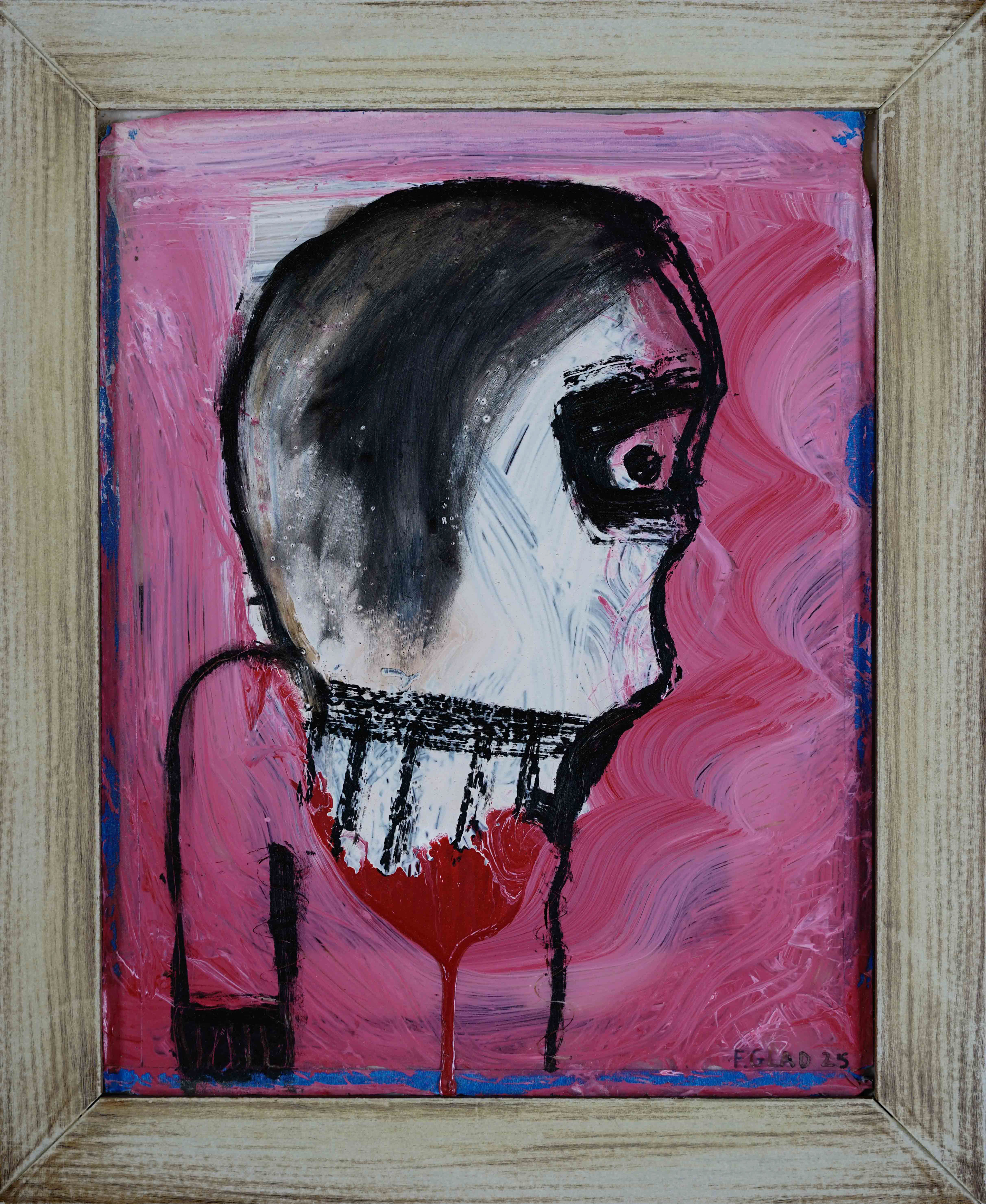 Acrylic painting on glass “Stones for your Pockets” by Fiann Redd, 2025