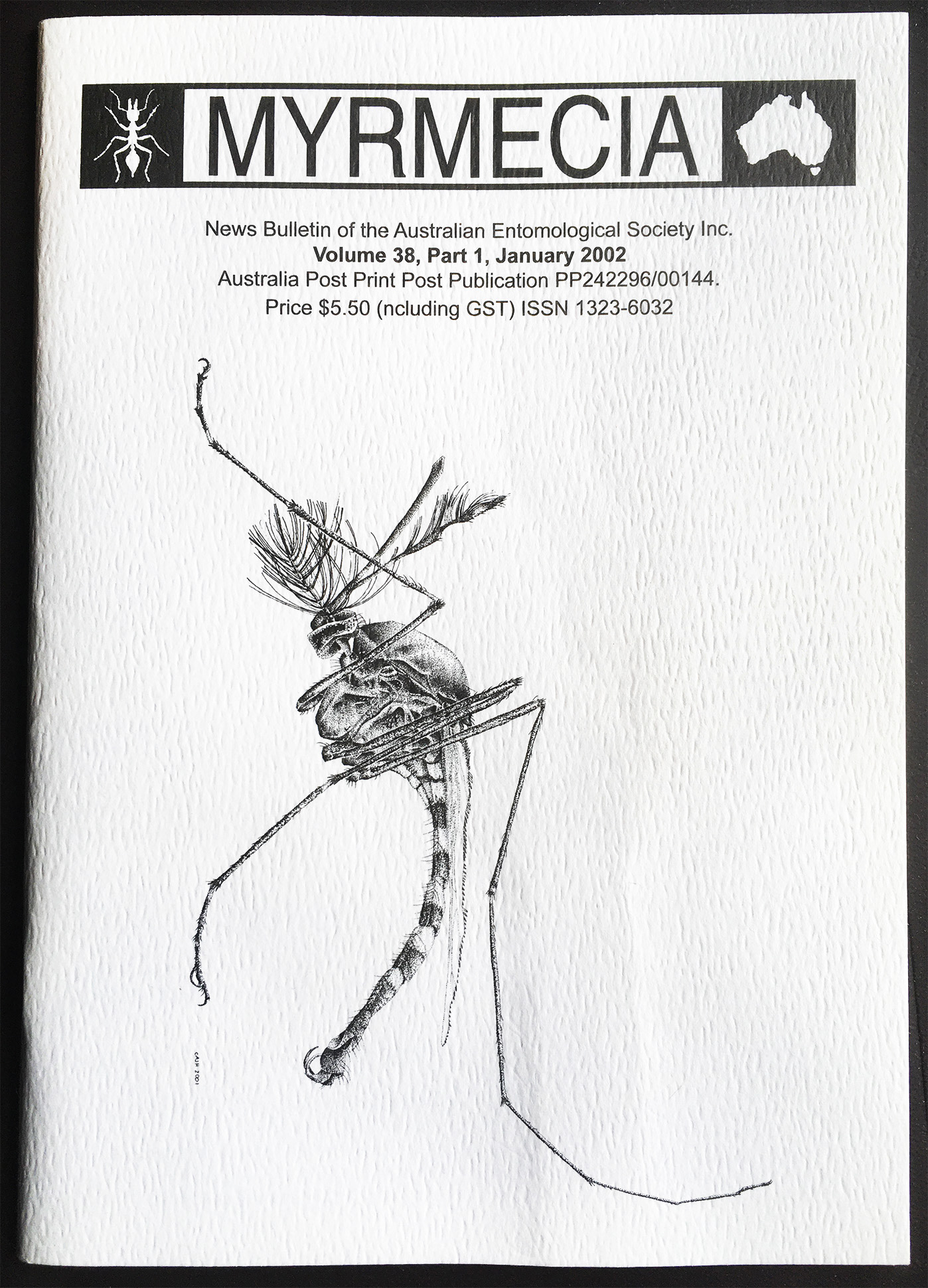 Mymecia cover featuring male Anopheles mosquito