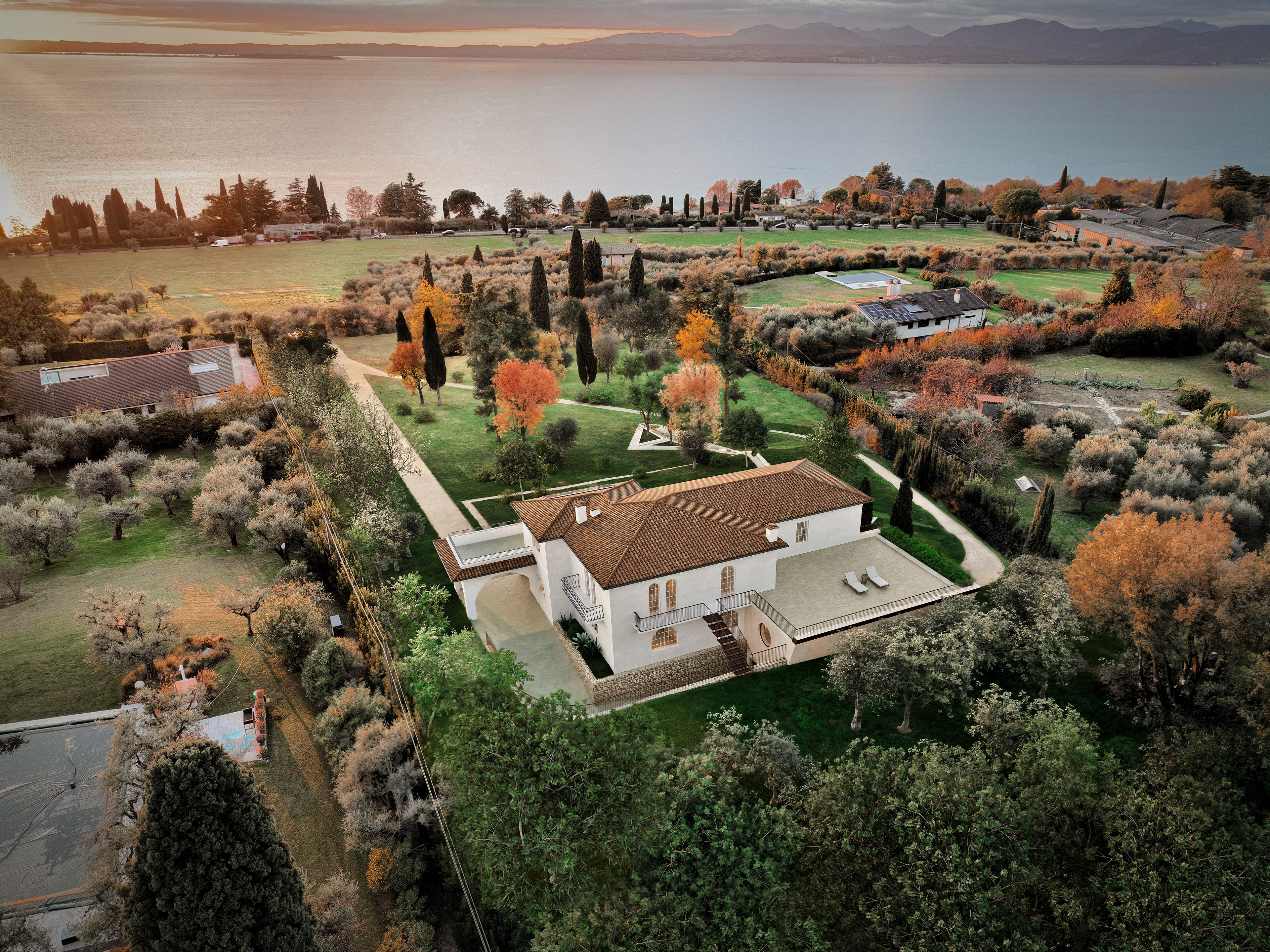 Photo-matched render for Piersolieri Architecture. Garda (IT)