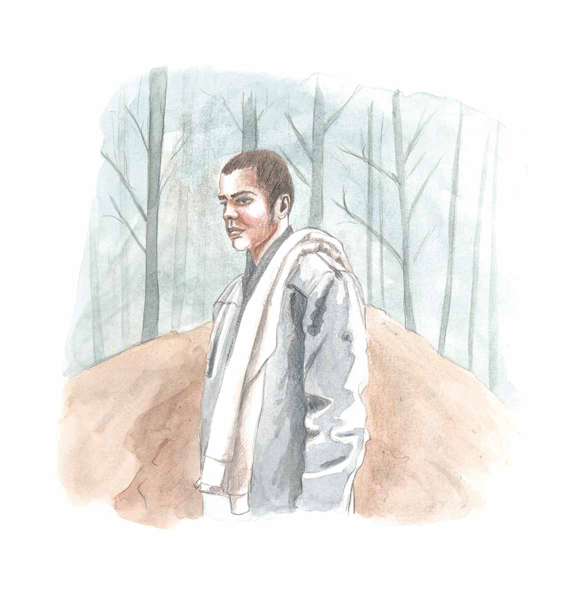 Wachten op een mirakel #2 (2012) - grafietpotlood & aquarelverf - 270 mm B x 360 mm H