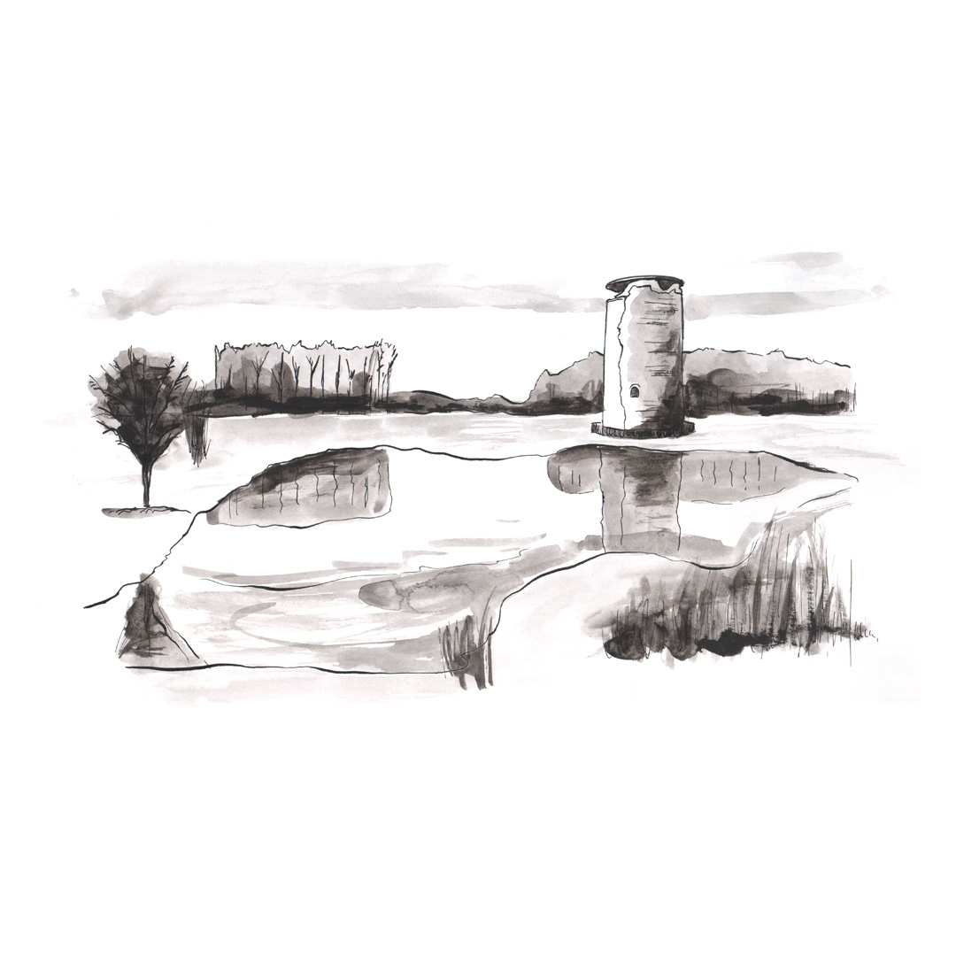 Merode #1 (2024) - inkt & aquarelverf - 420 mm B x 297 mm H