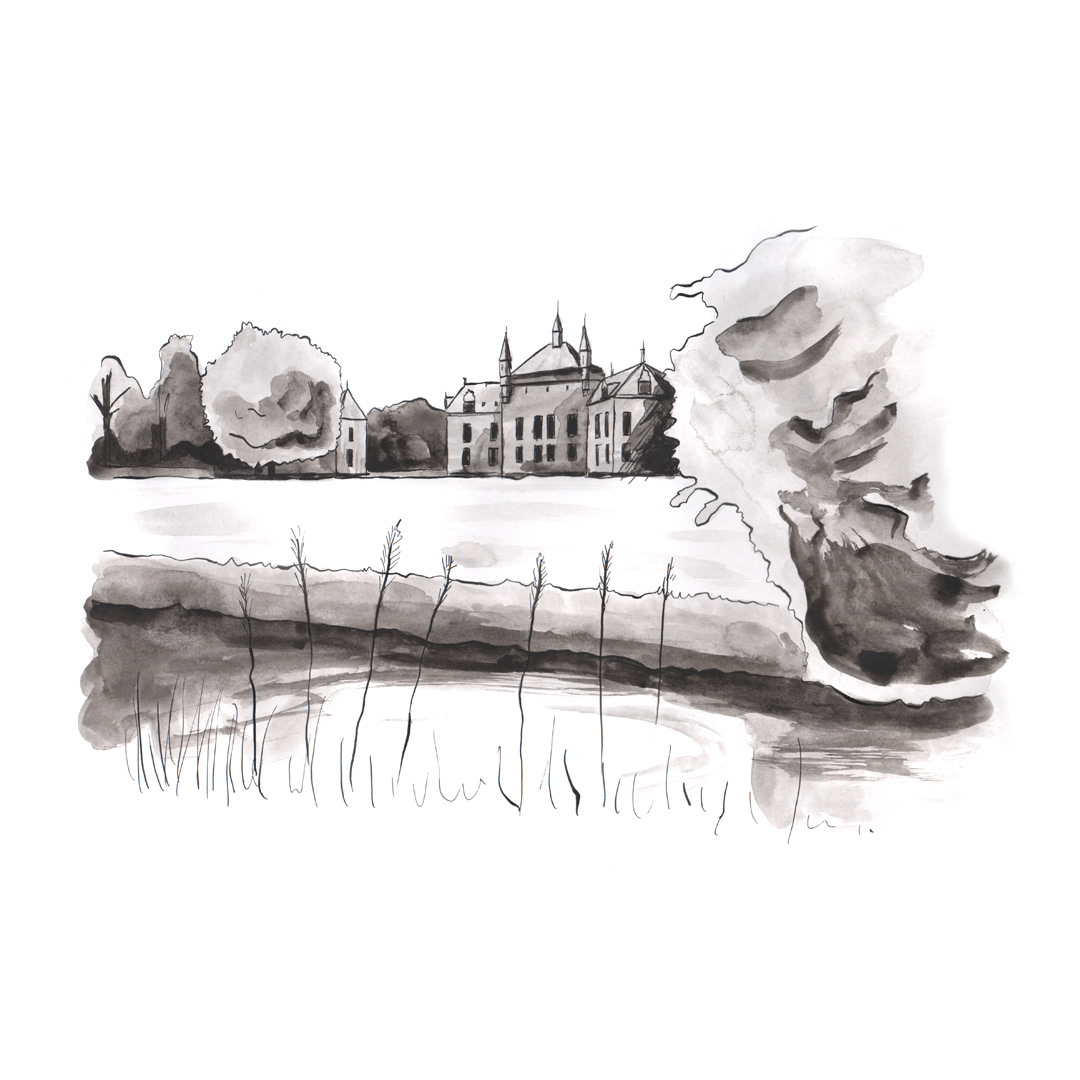 Merode #3 (2024) - inkt & aquarelverf - 420 mm B x 297 mm H
