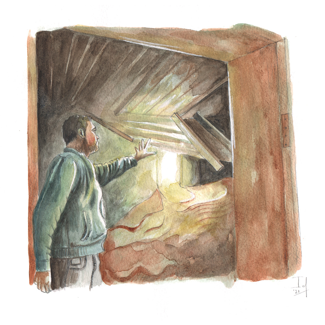 Genoeg zon gezien vandaag (2021) - grafietpotlood, aquarelverf, aquarelpotlood & inkt - 320 mm B x 240 mm H