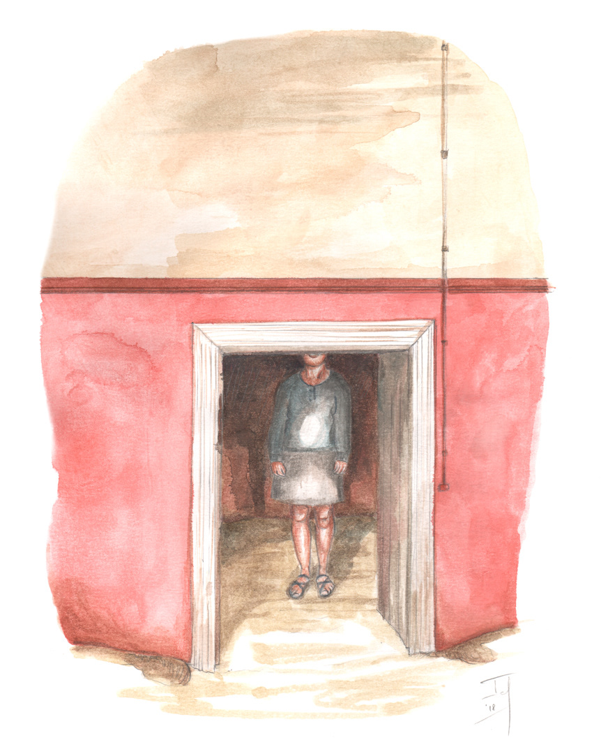 Waar is Elke? (2018) - grafietpotlood, aquarelverf & aquarelpotlood - 297 mm B x 420 mm H