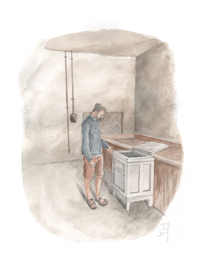 Geen ijs meer #1 (2019) - grafietpotlood, aquarelverf & aquarelpotlood - 240 mm B x 320 mm H