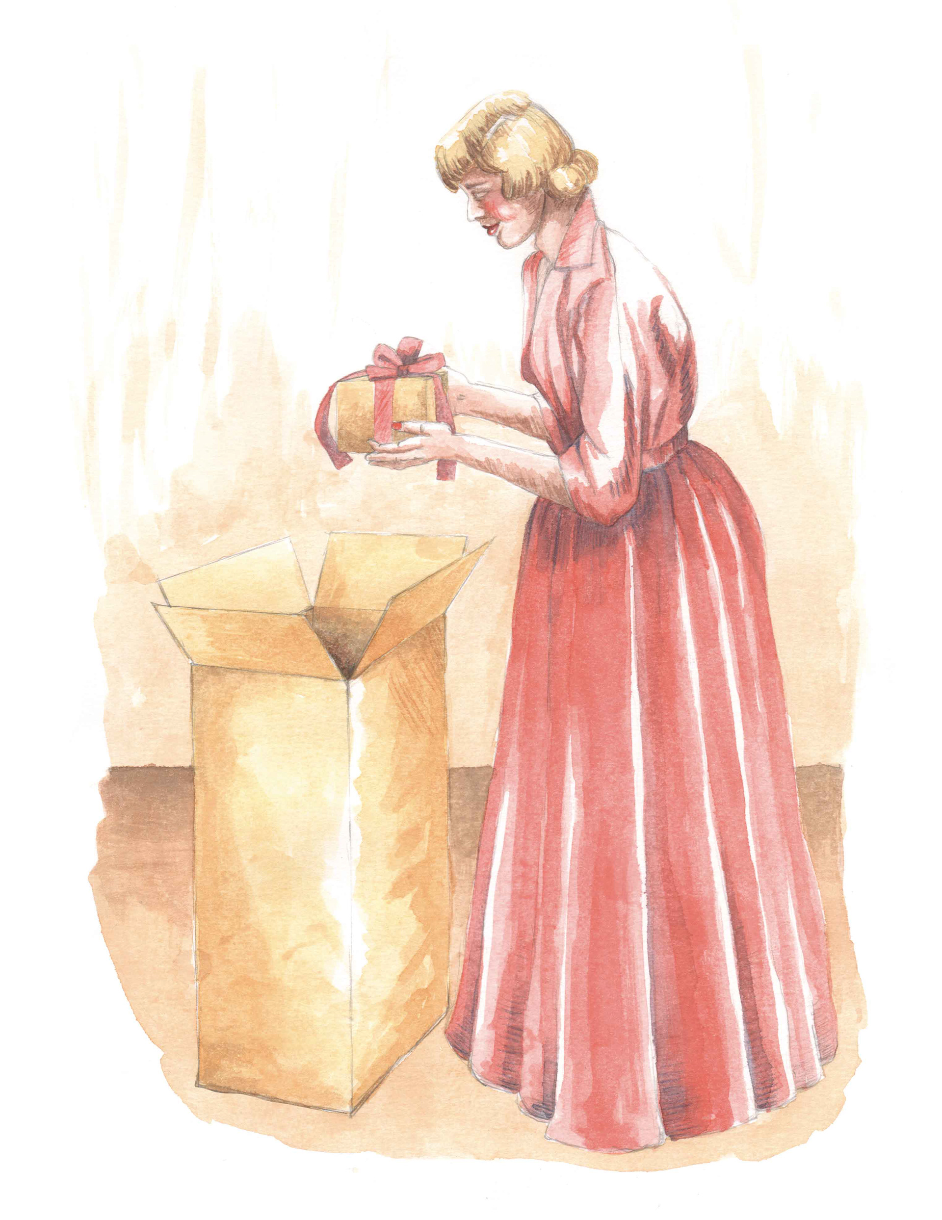 De inspecteur #6  (2014) - grafietpotlood, aquarelverf & aquarelpotlood -  297 mm B x 420 mm H