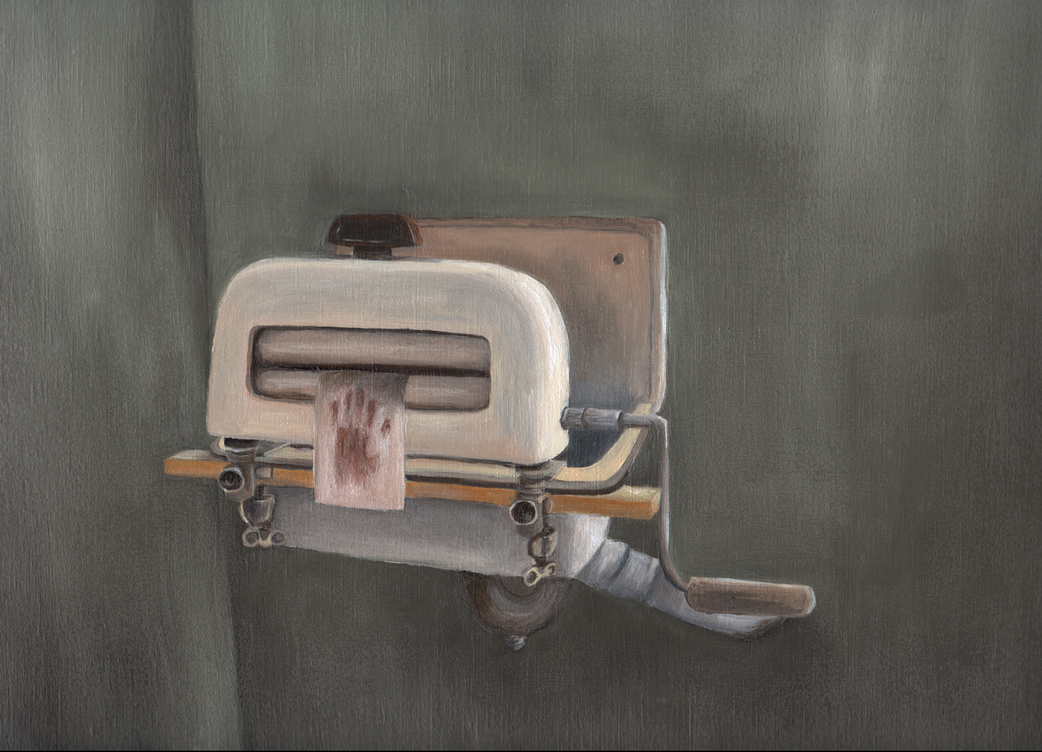 Vreemde boodschap (2018) - olieverf op papier - 400 mm B x 300 mm H