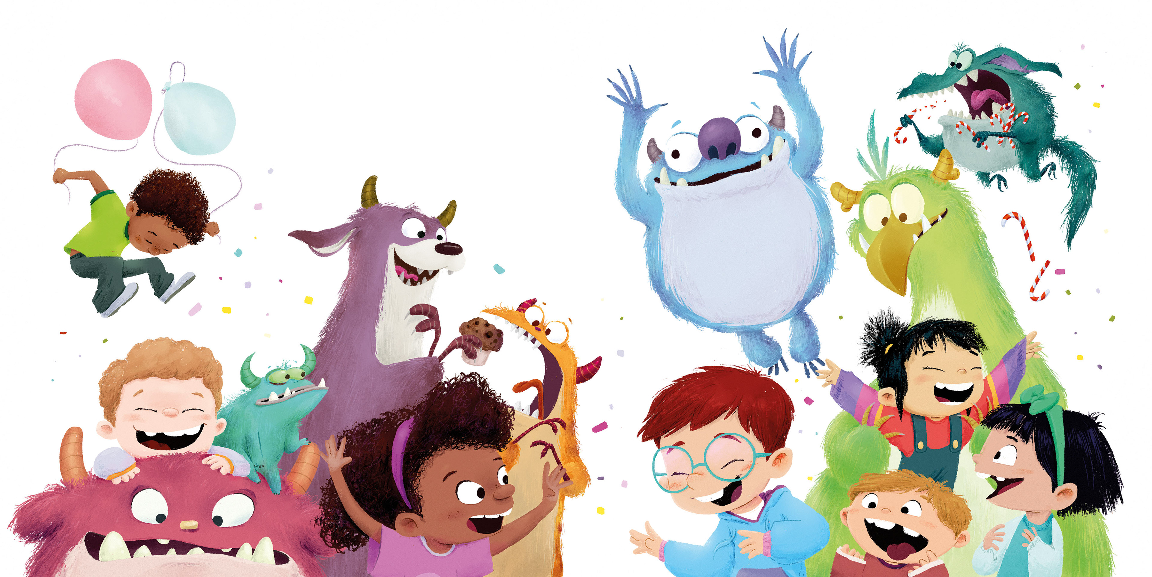 Double page spread for picture book Das Gefurztagsfest