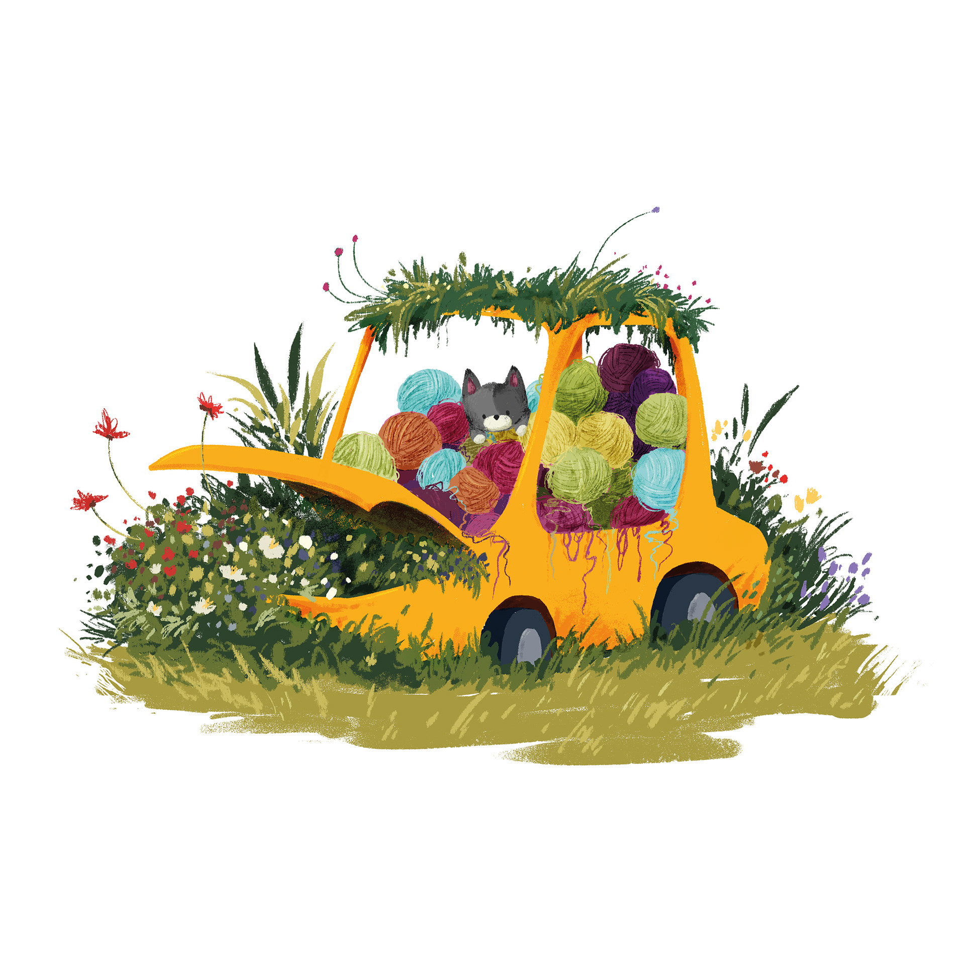 spot illustrations for a phonics book series