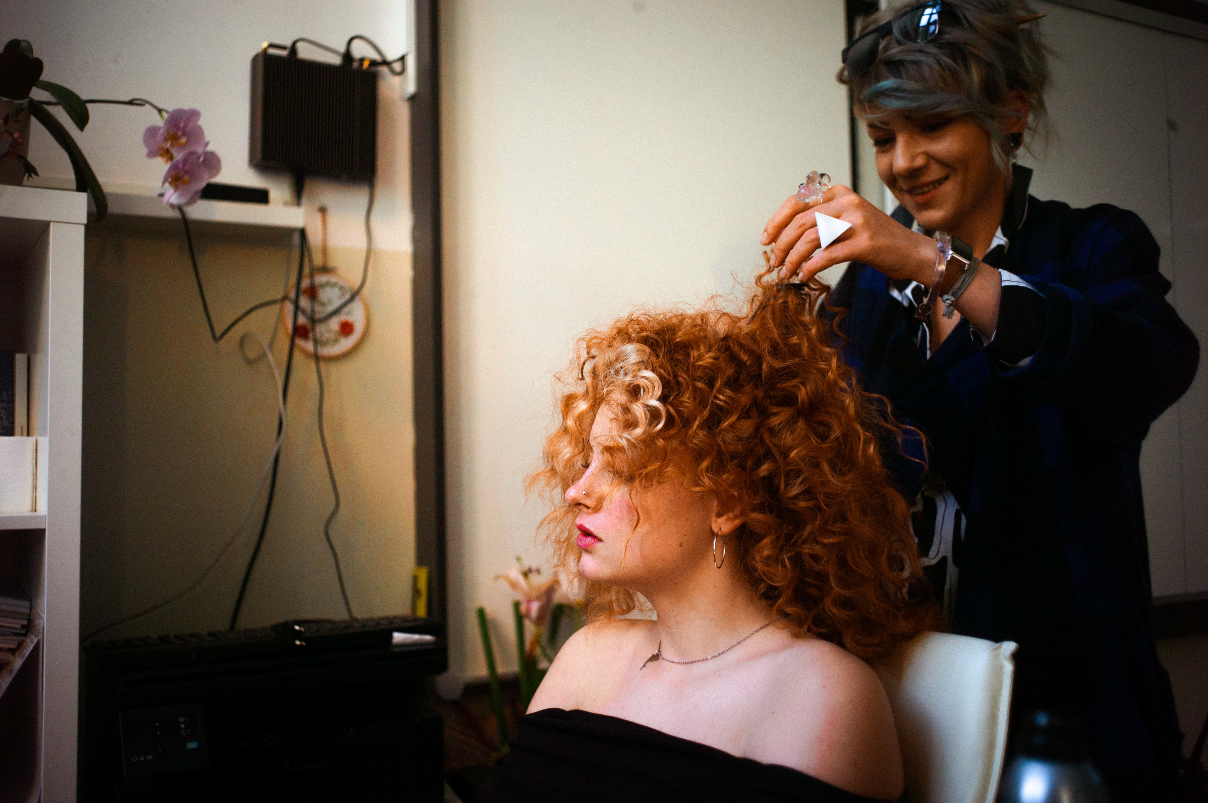 Alena Vergova and Sunny - Actress and Hair stylist