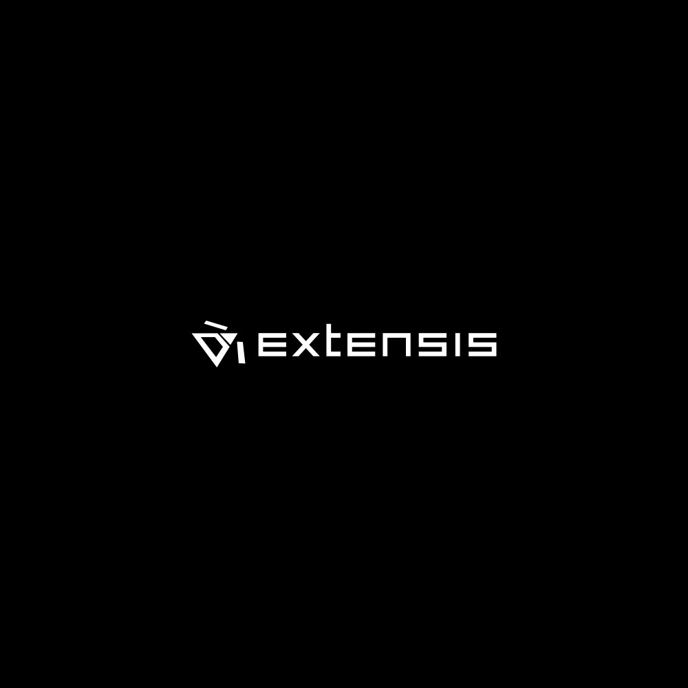 Image of the logo Extensis in monochrome black.  This is an image related to a project inside Pedro Rodrigues (Treze413) graphic design portfolio.