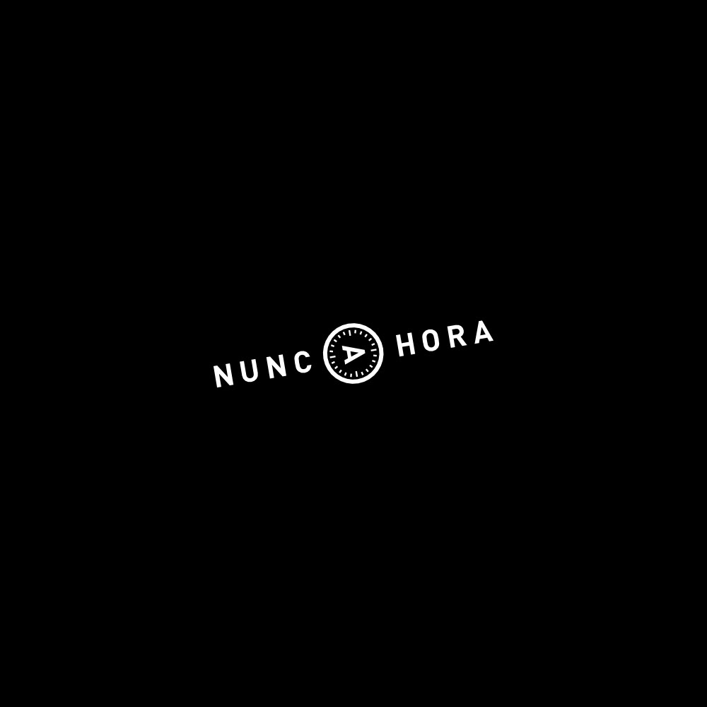 Image of the logo Nuncahora in negative monochrome. This is an image related to a project inside Pedro Rodrigues (Treze413) graphic design portfolio.