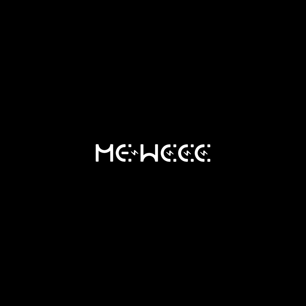 Image of the logo MeWeee in negative monochrome.  This is an image related to a project inside Pedro Rodrigues (Treze413) graphic design portfolio.
