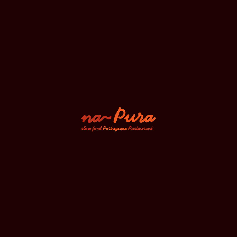 Image of the logo Na Pura in three colors, light orange, dark orange and dark red. This is an image related to a project inside Pedro Rodrigues (Treze413) graphic design portfolio.