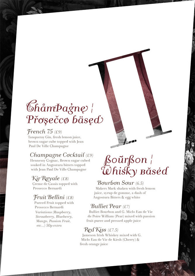 Image of The Hamlet Bar & Restaurant Digital Menu Page 4. This is an image related to a project inside Pedro Rodrigues (Treze413) graphic design portfolio.