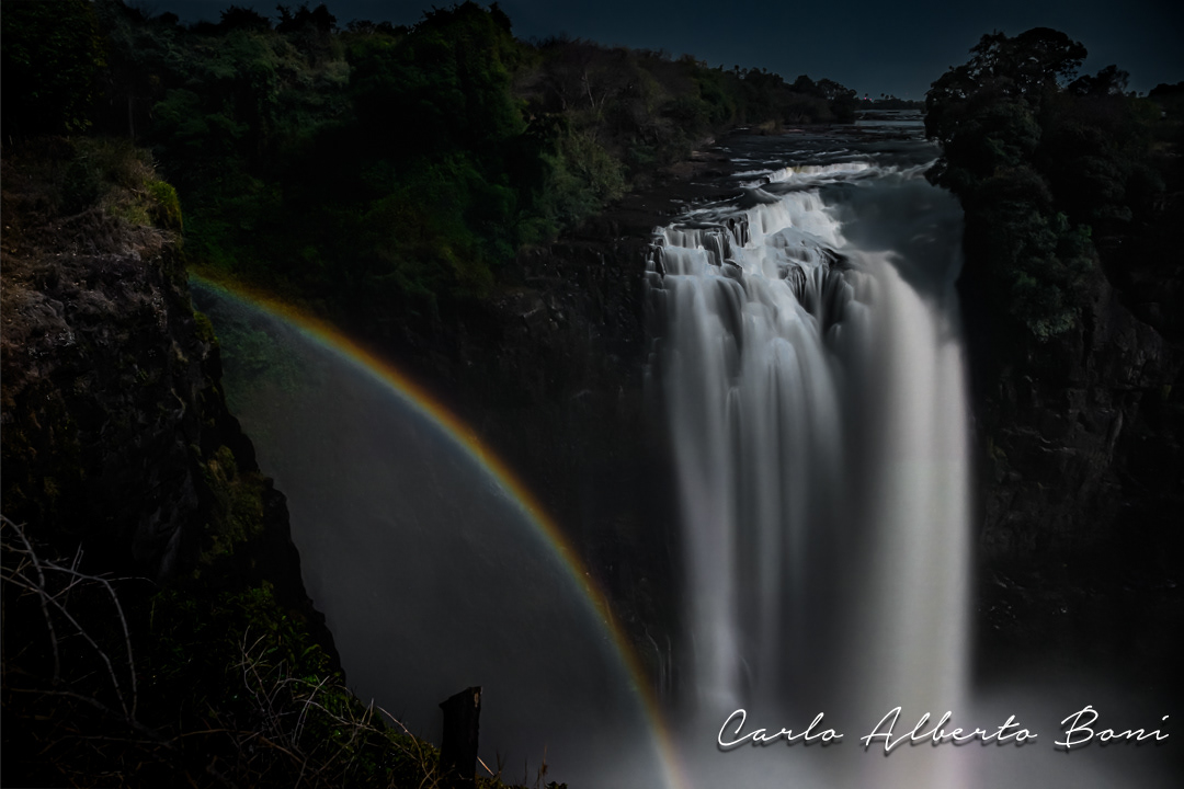 Lunar Rainbow / Moonbow - Victoria Falls - Zimbabwe