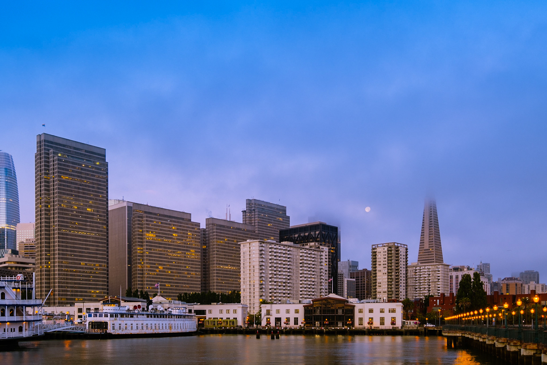 San Francisco skyline in the blue hour.