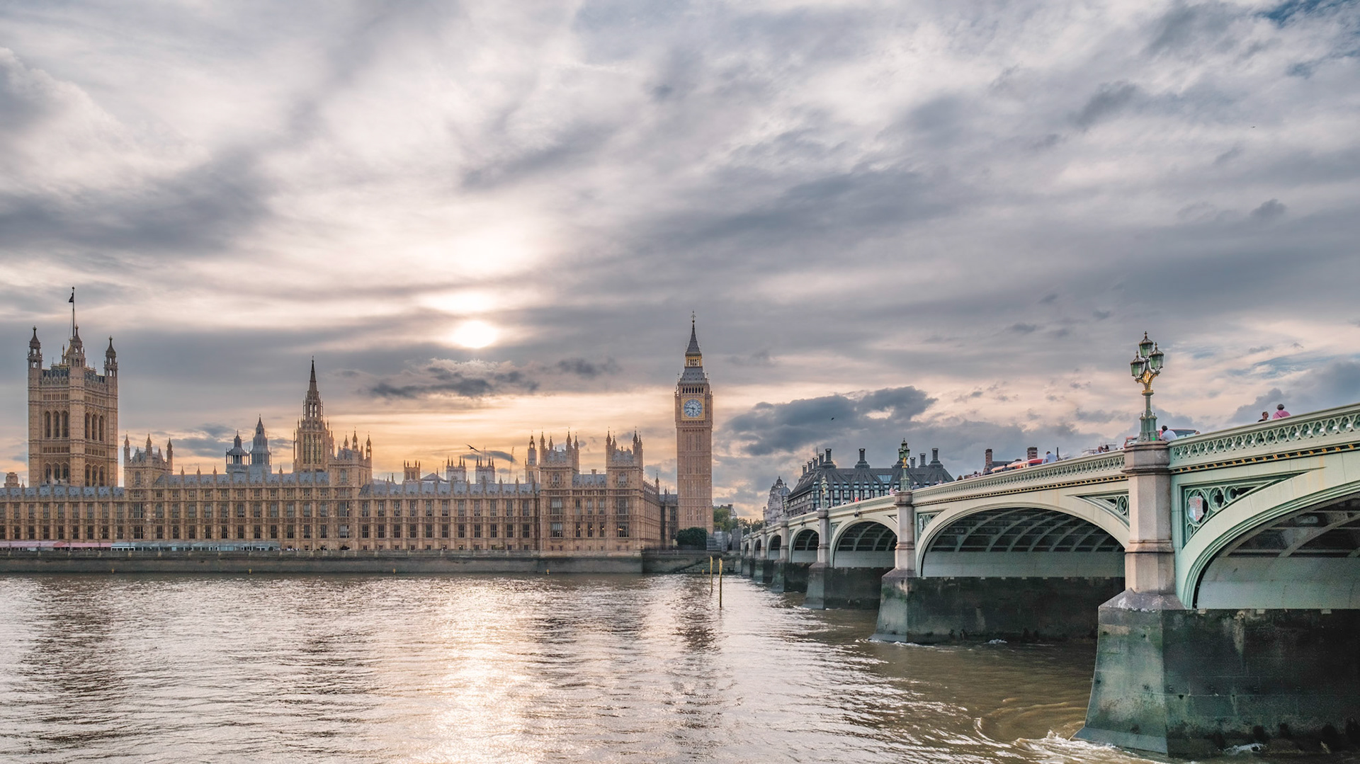 Big Ben, Westminster Palace och Westminster Bridge