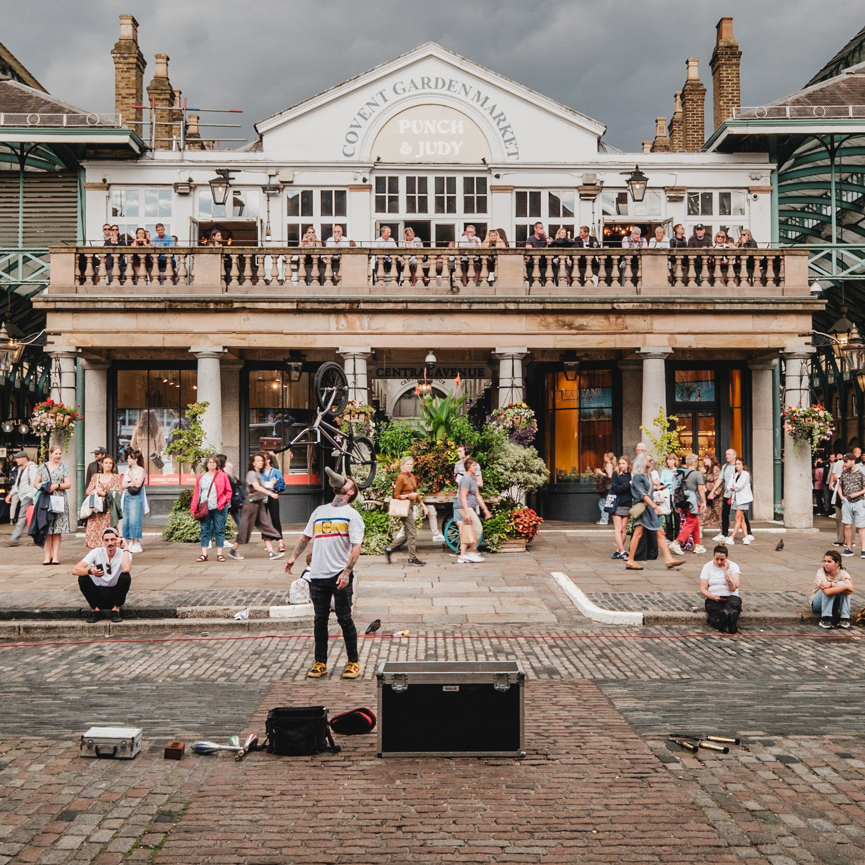 Street performer vid Covent Garden