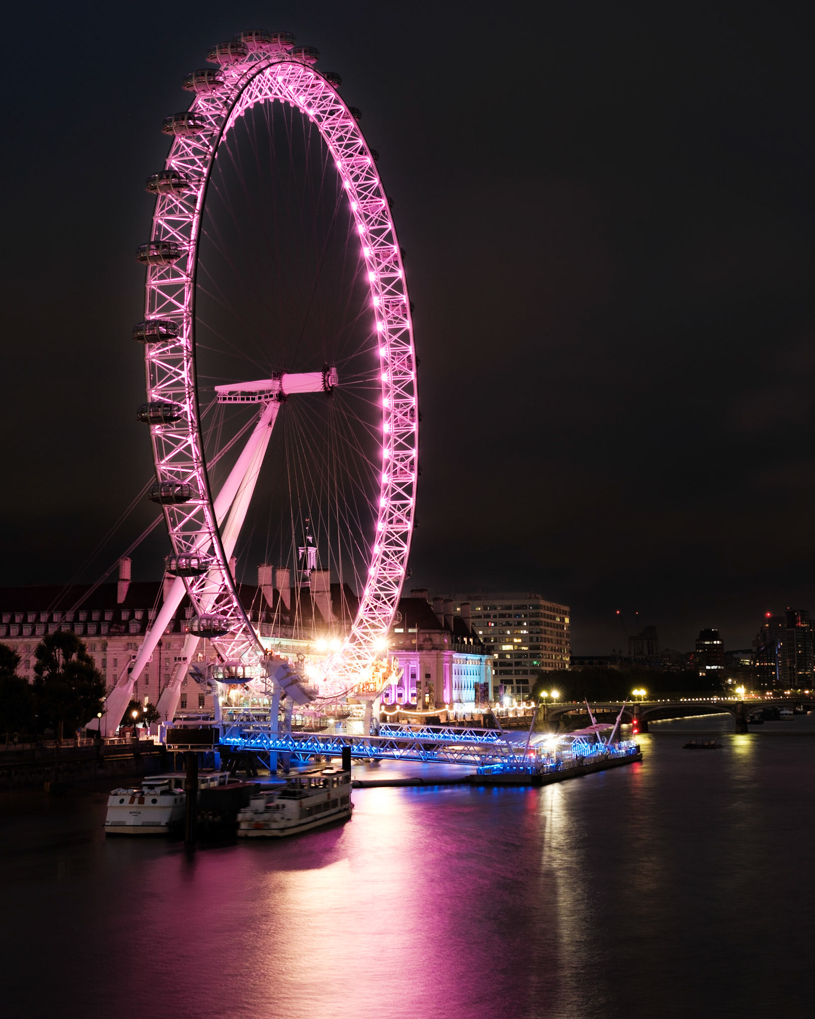 London Eye i mörkret