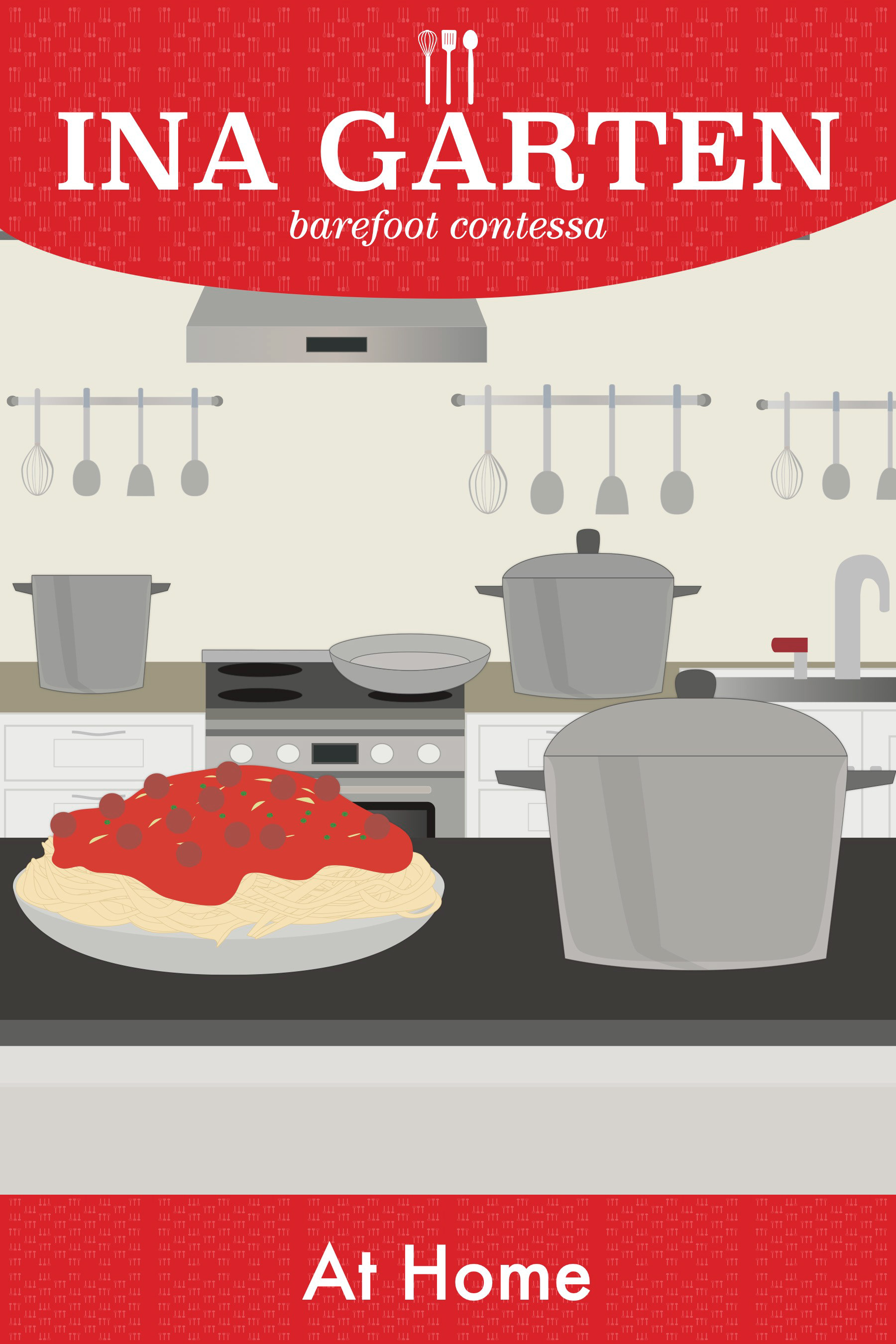 Book Jacket. Ina Garten: At Home. Published with Illustrator. CGD1050 Fall 2023