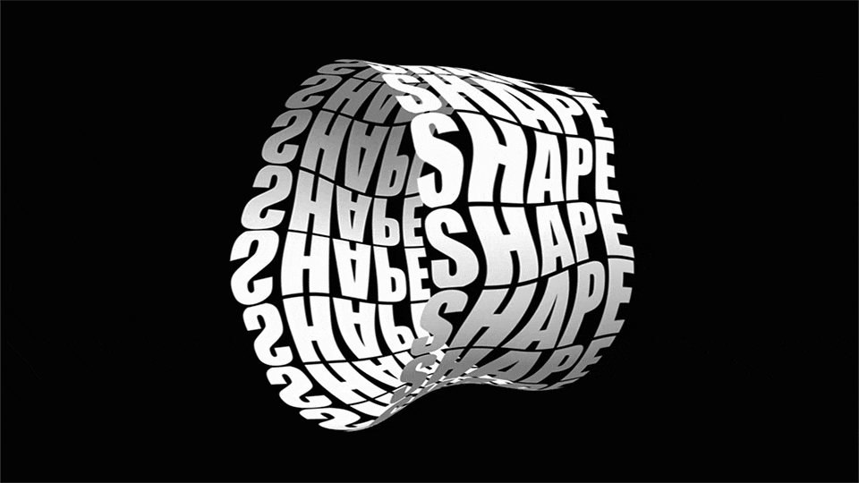 kinetic typography with motion graphics, round shapes, visual effects