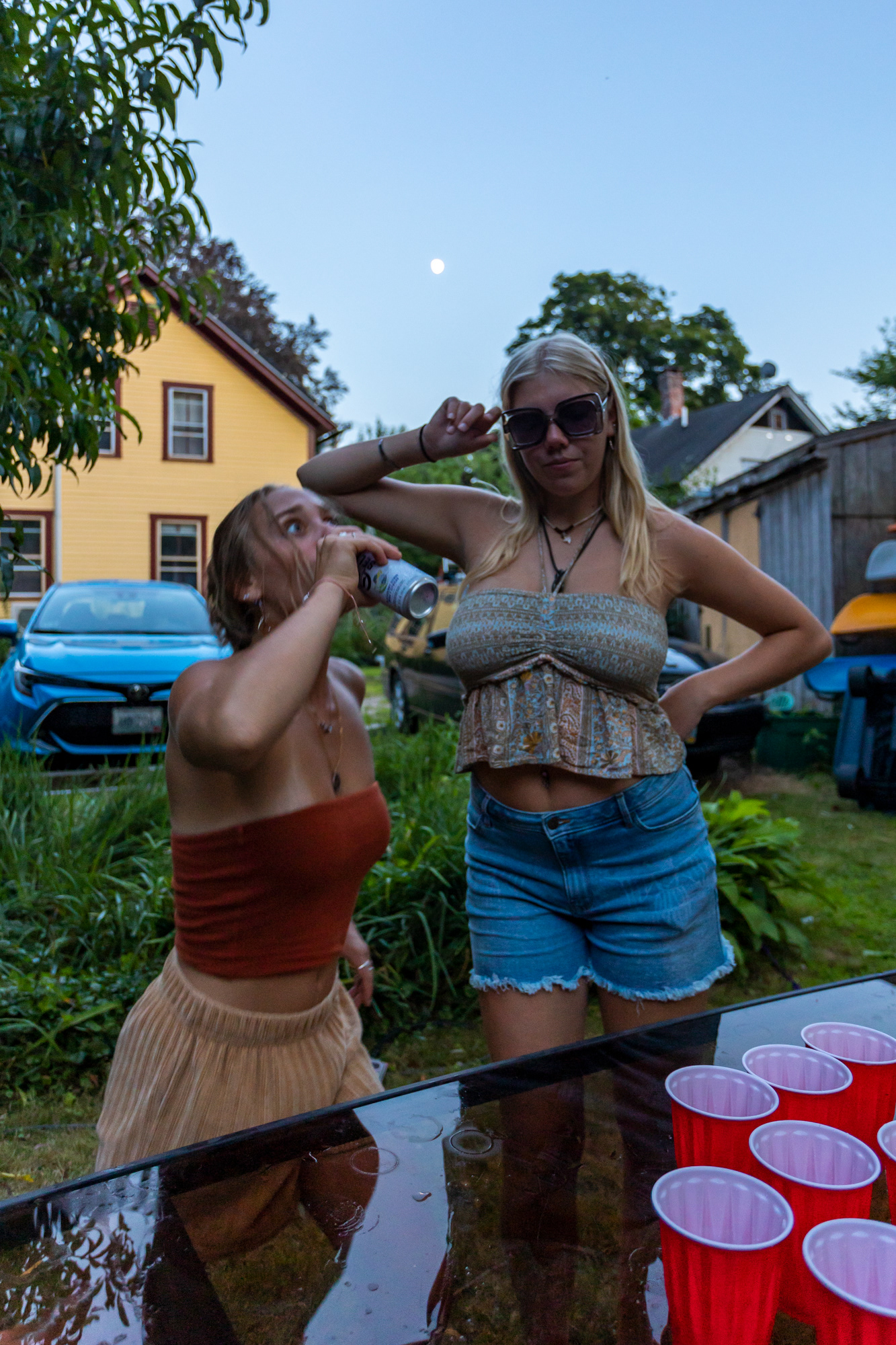 Moon party girls, Anya and Hanna