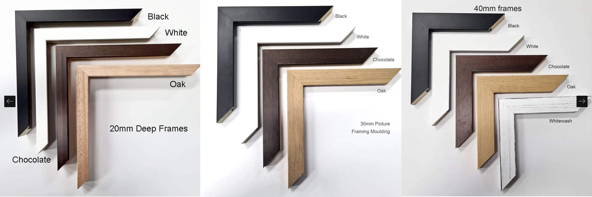 Available Frames - 20mm, 30mm & 40mm