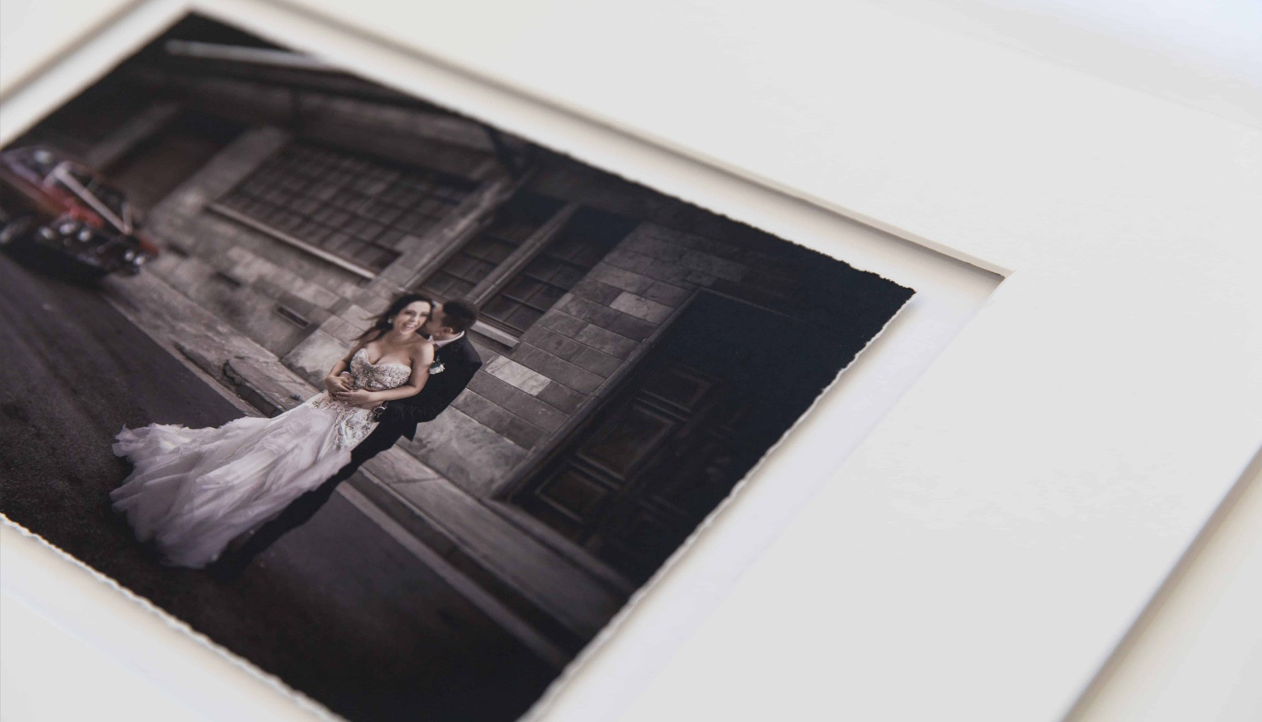 Floated Torn Edge - Print Floats within Mat Opening