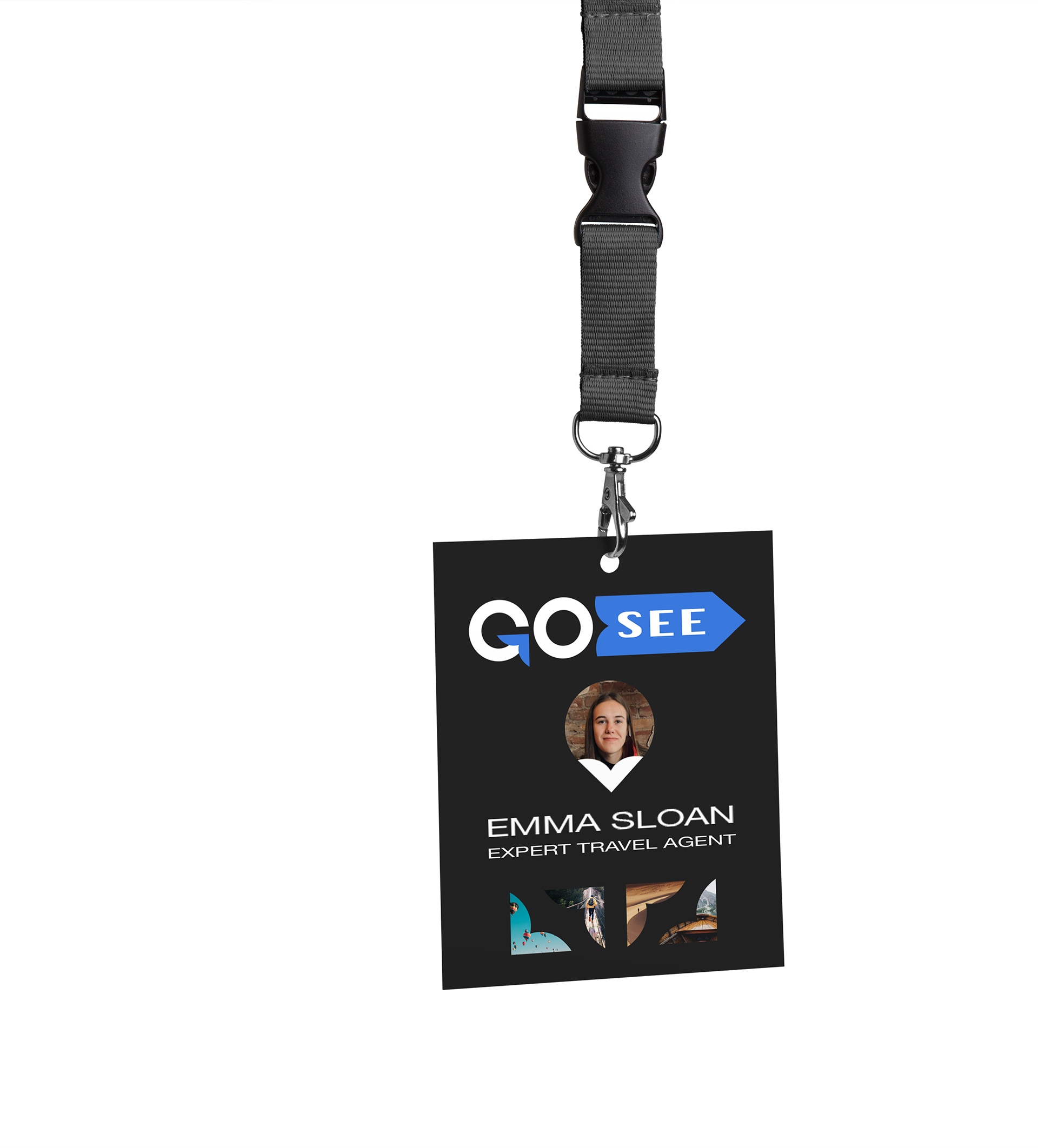 Go See employee tag mockup